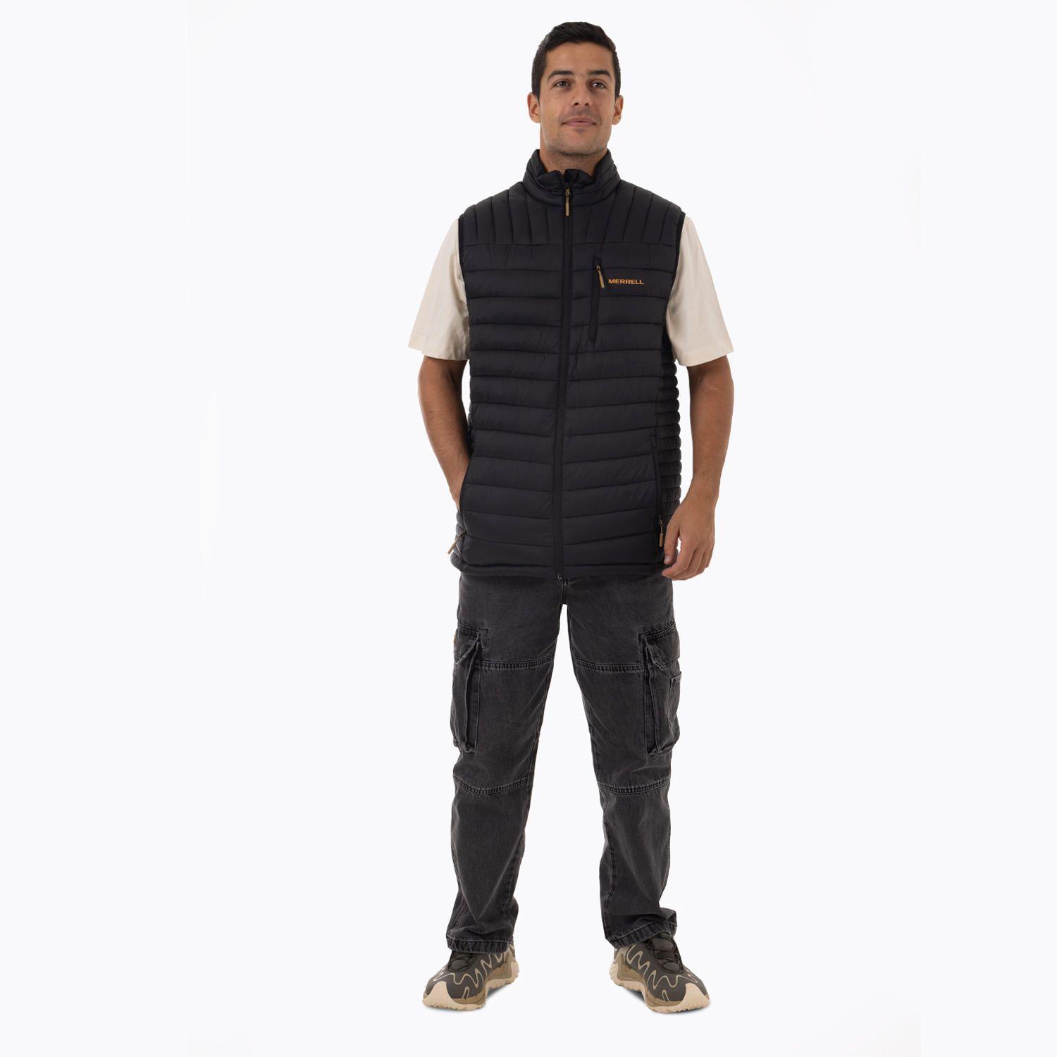 Parka Sin Mangas Hombre Full Zipper Negro-6