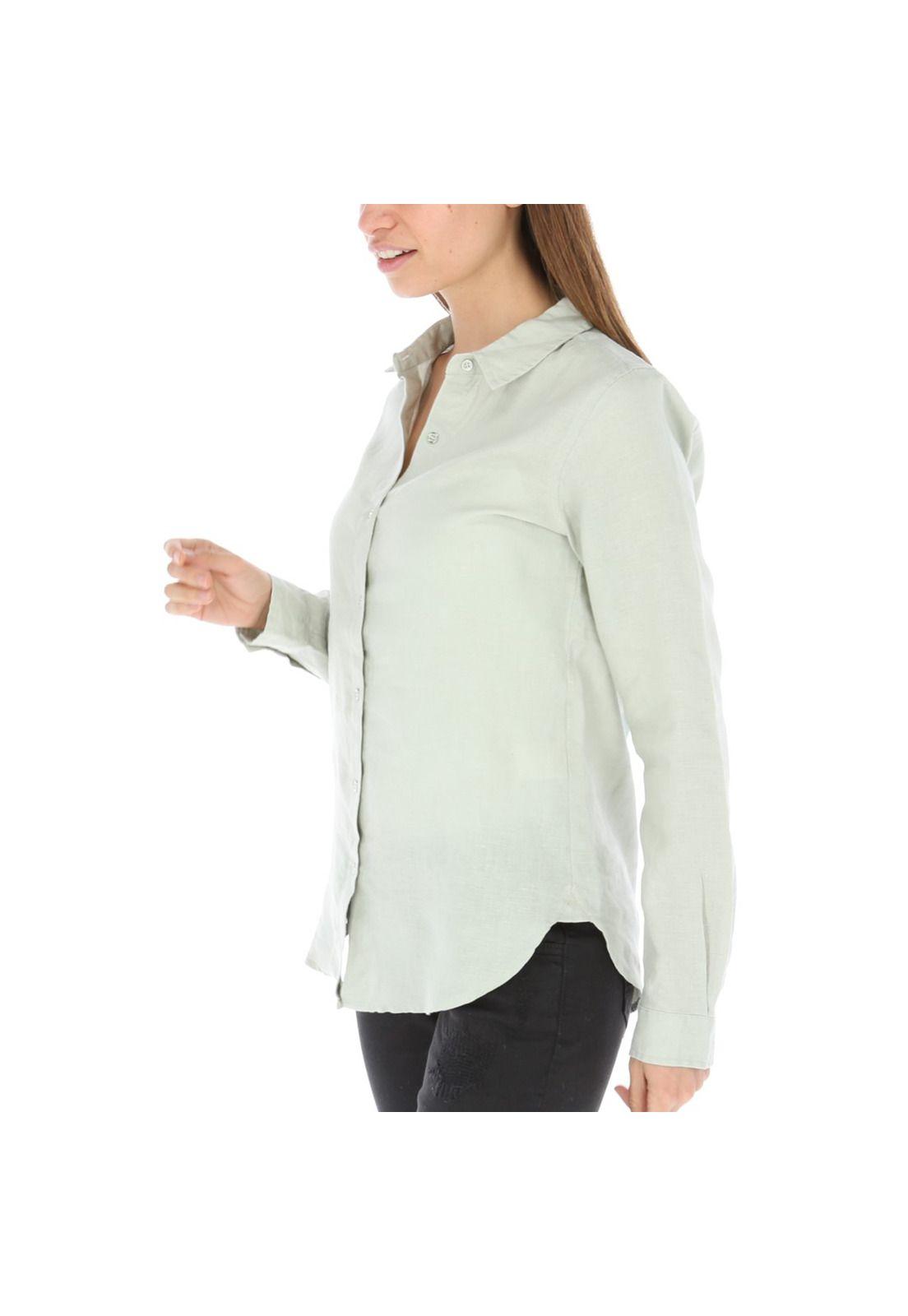 Blusa Mujer Lino Begonia Verde Claro-1