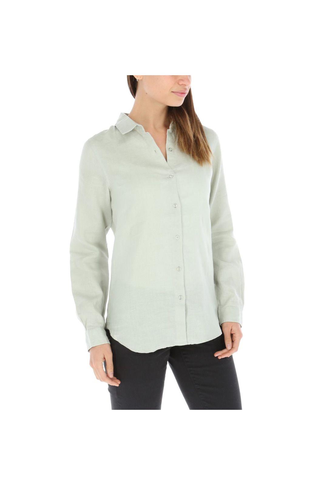 Blusa Mujer Lino Begonia Verde Claro-2