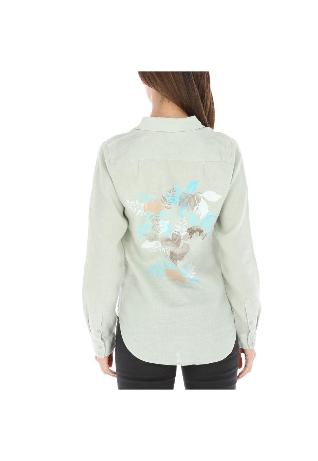 Blusa Mujer Lino Begonia Verde Claro-3