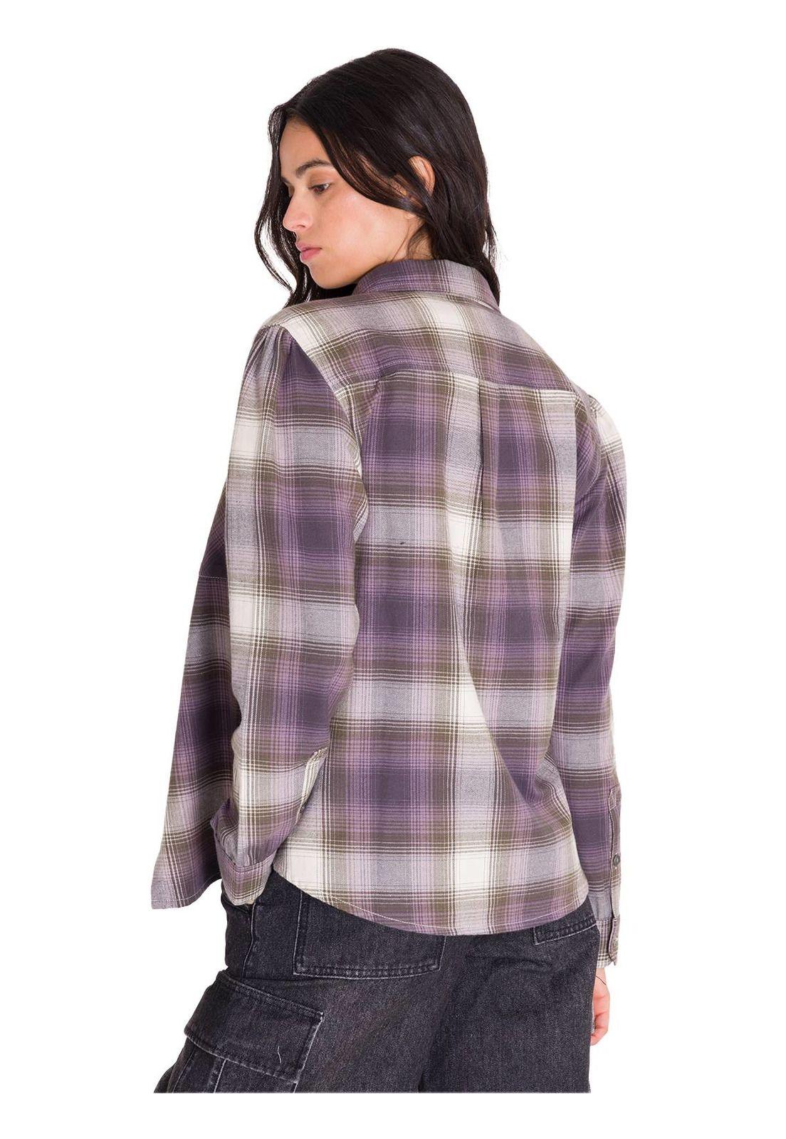 Camisa Flannel Relaxed Mujer Lila-3