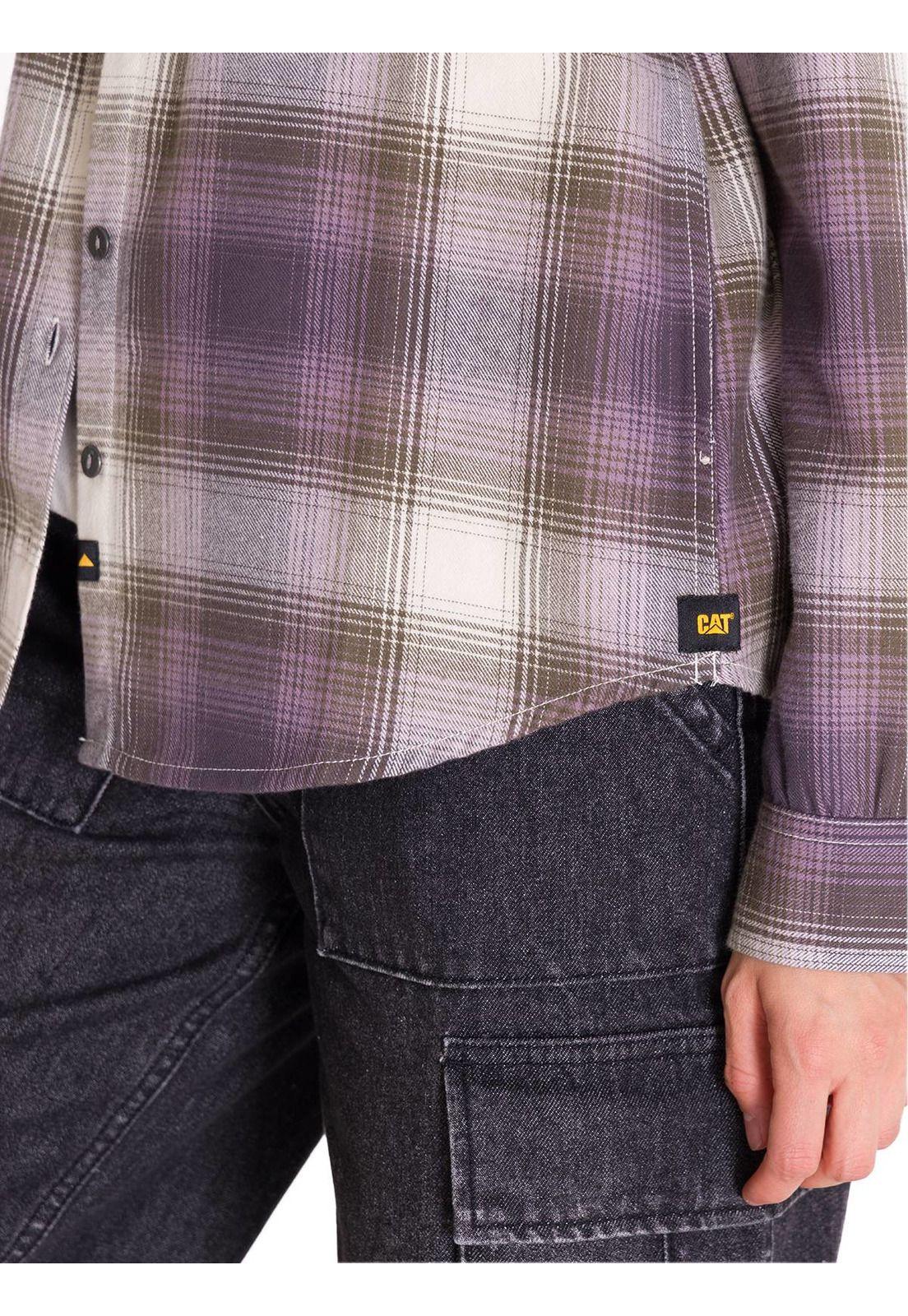 Camisa Flannel Relaxed Mujer Lila-5
