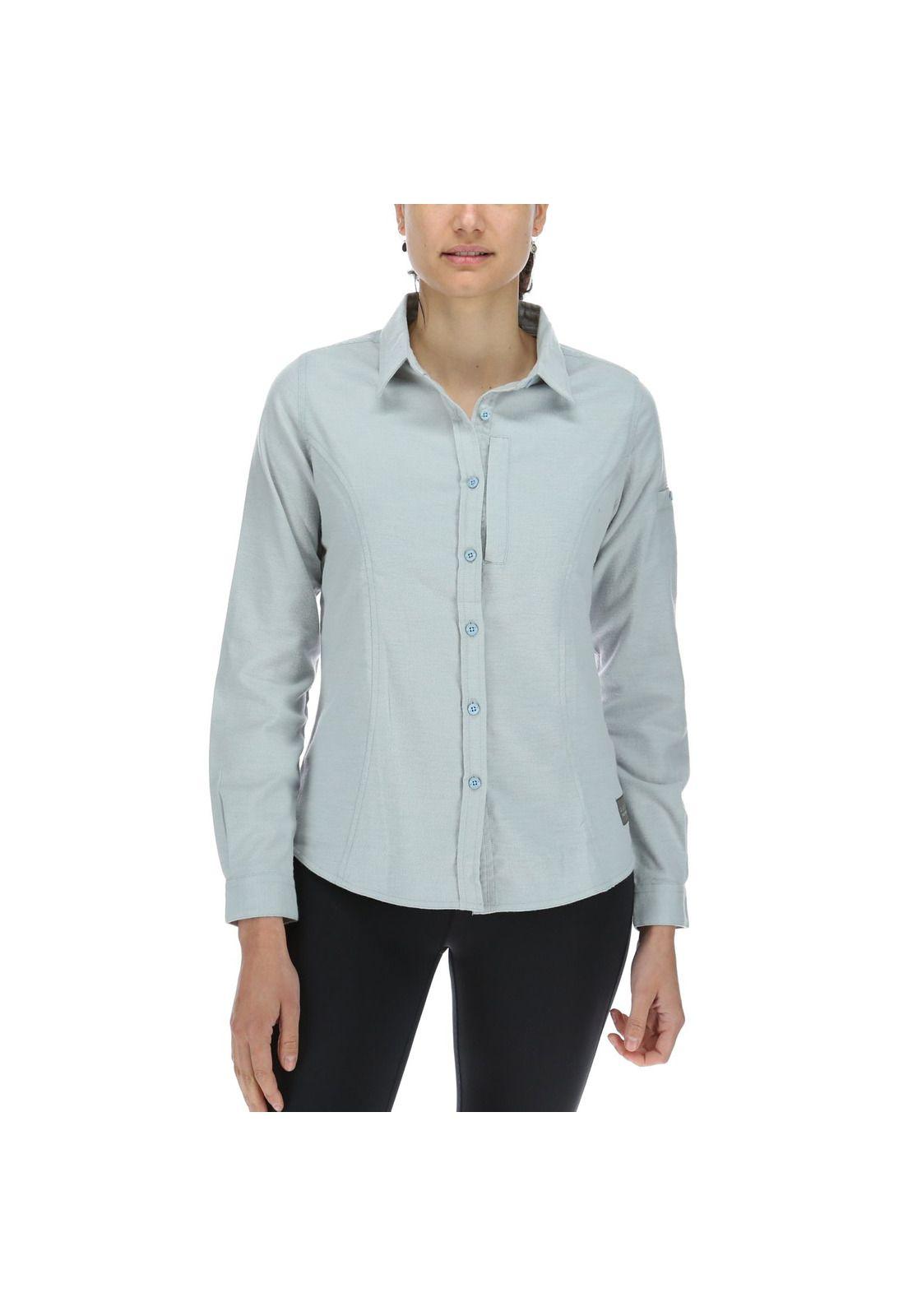Camisa Mujer M/L Long Sleeve Shirt Lavanda Melange-0