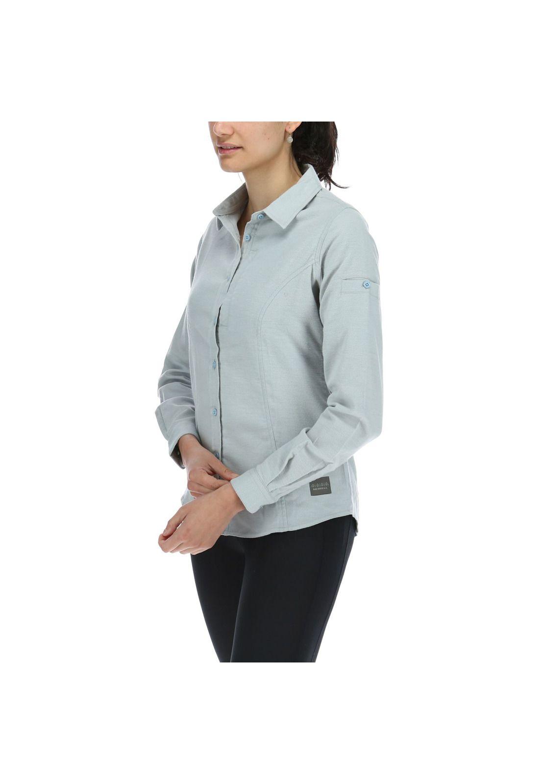 Camisa Mujer M/L Long Sleeve Shirt Lavanda Melange-1