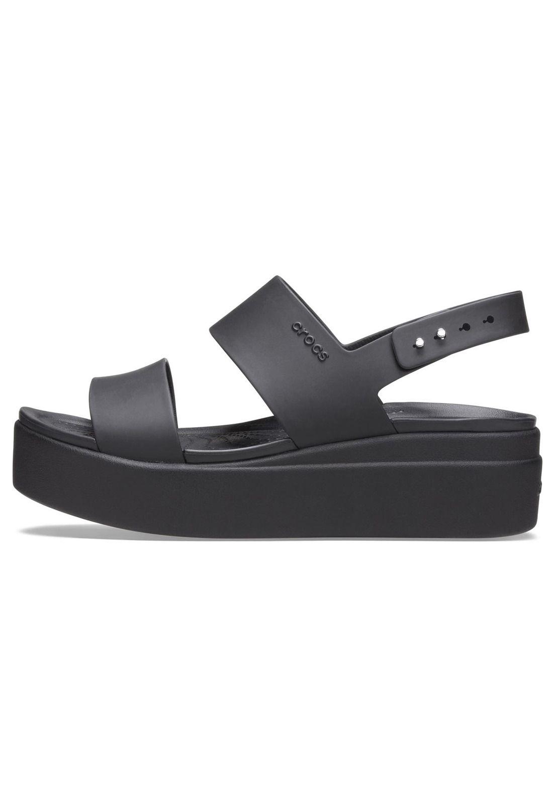 Sandalia Crocs Mujer Brooklyn Low Wedge Negro-1