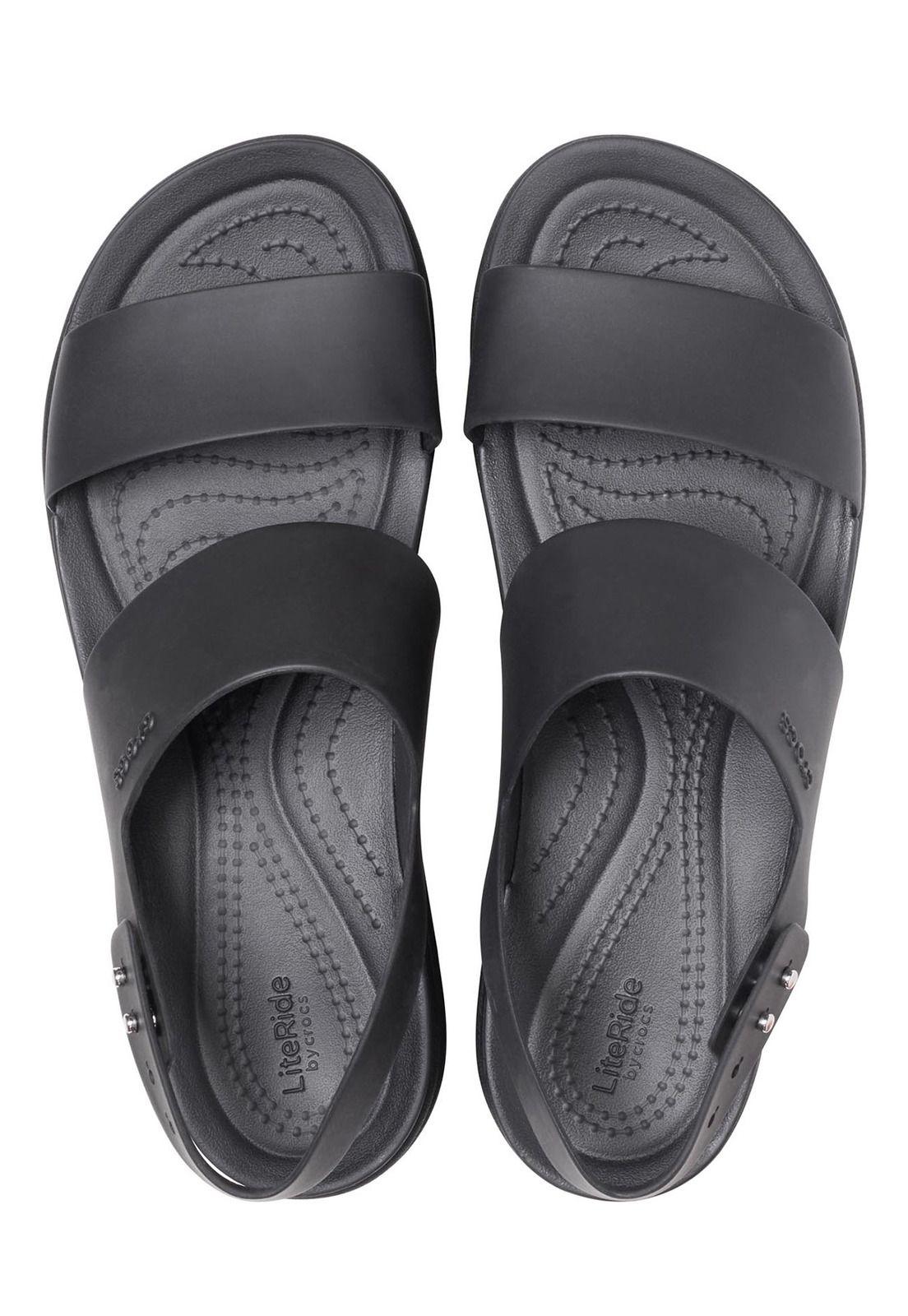 Sandalia Crocs Mujer Brooklyn Low Wedge Negro-4
