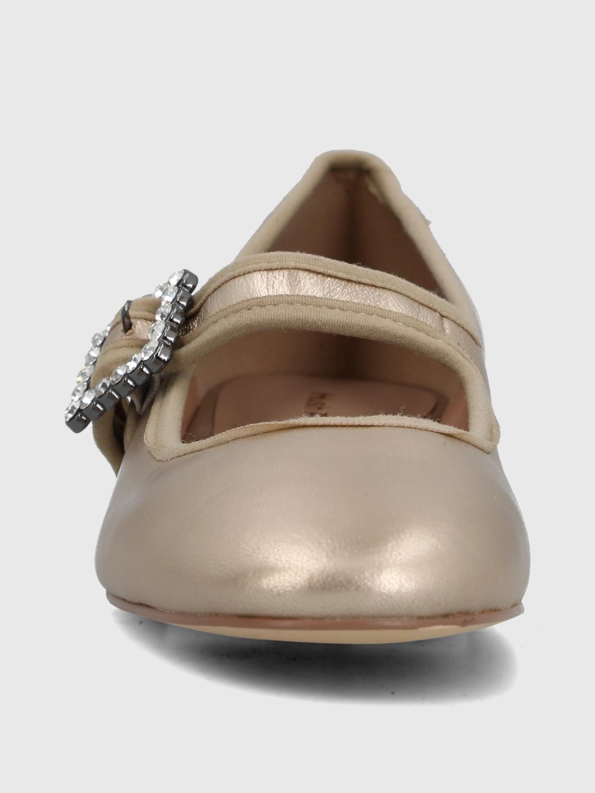 Ballerina Cuero Mujer Hully Metalizado-3