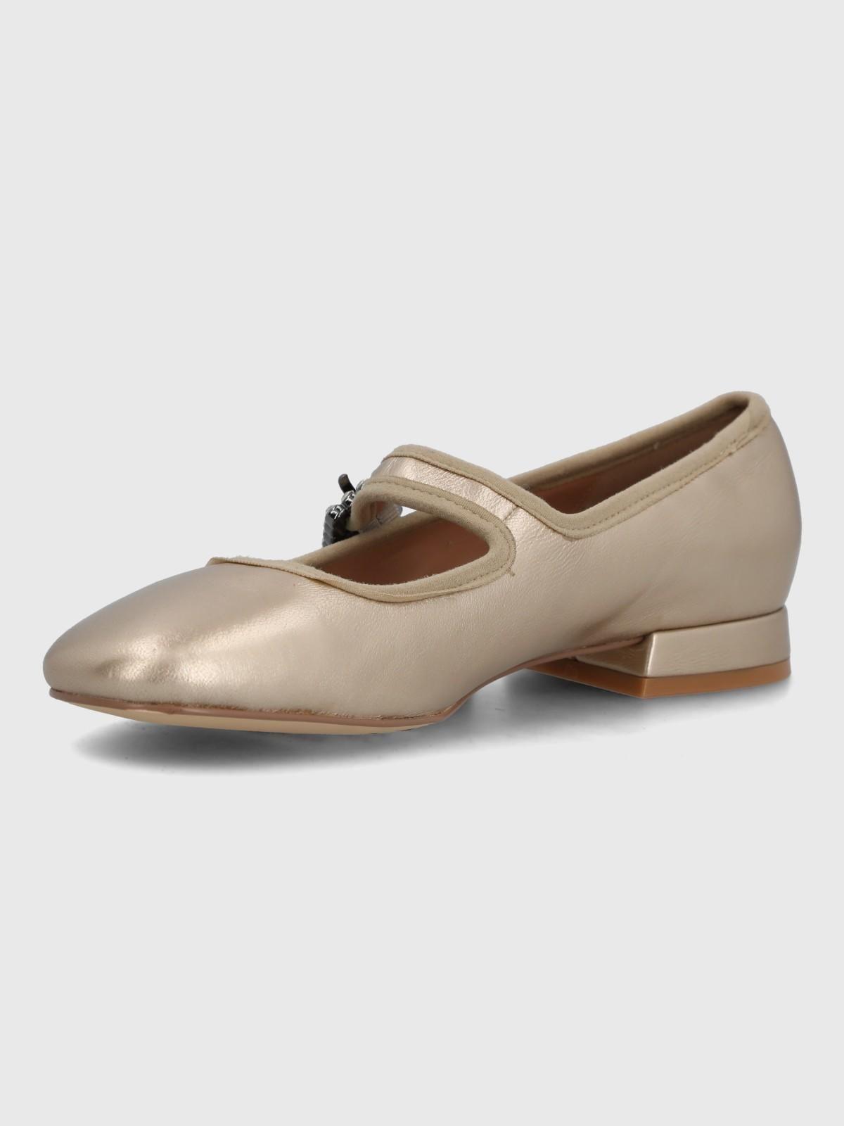 Ballerina Cuero Mujer Hully Metalizado-5