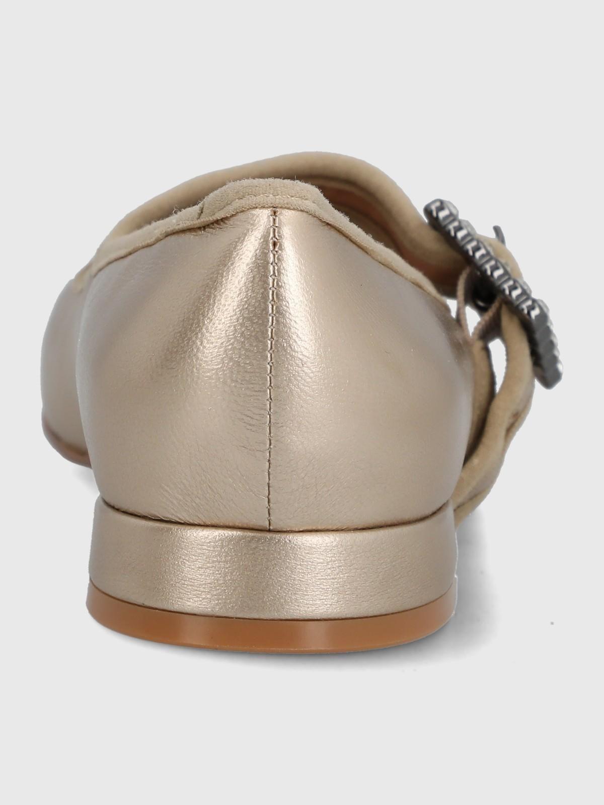 Ballerina Cuero Mujer Hully Metalizado-6