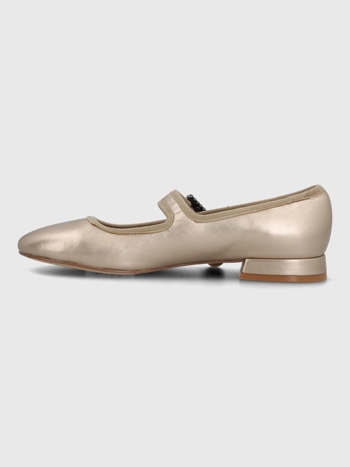Ballerina Cuero Mujer Hully Metalizado-4
