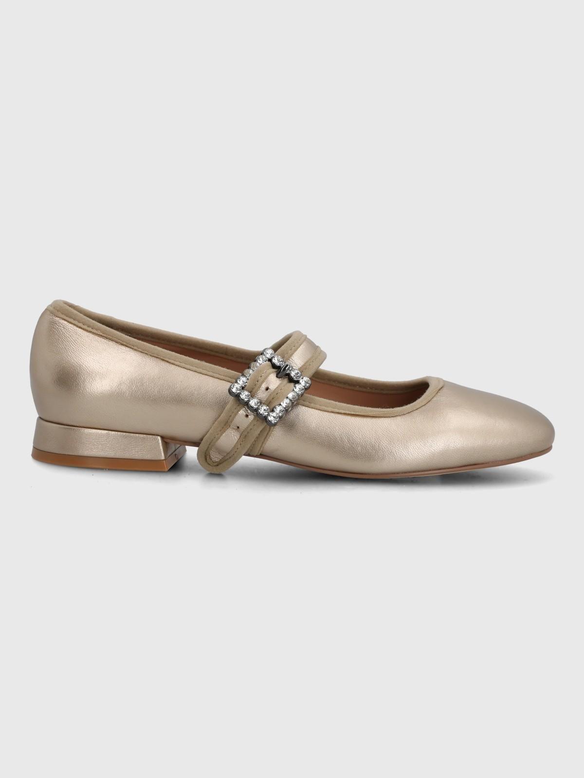Ballerina Cuero Mujer Hully Metalizado-1