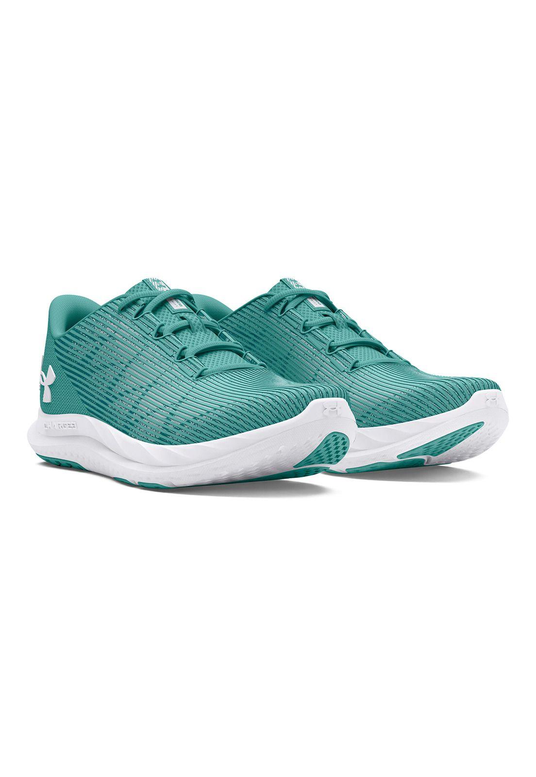 Zapatillas correr UA Sonic mujer Verde-5