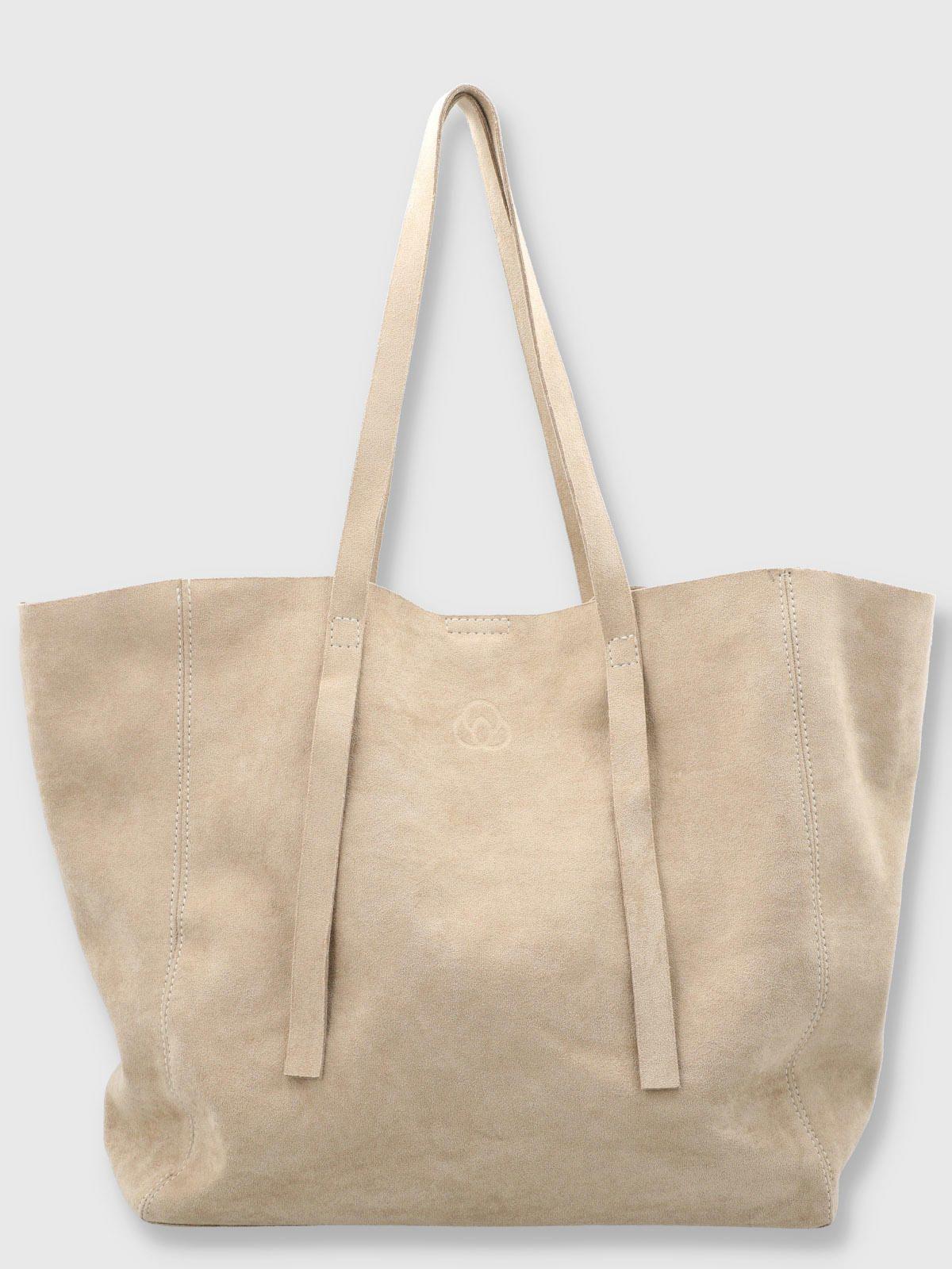 Bolso Cuero Mujer Suede Bag Beige-0