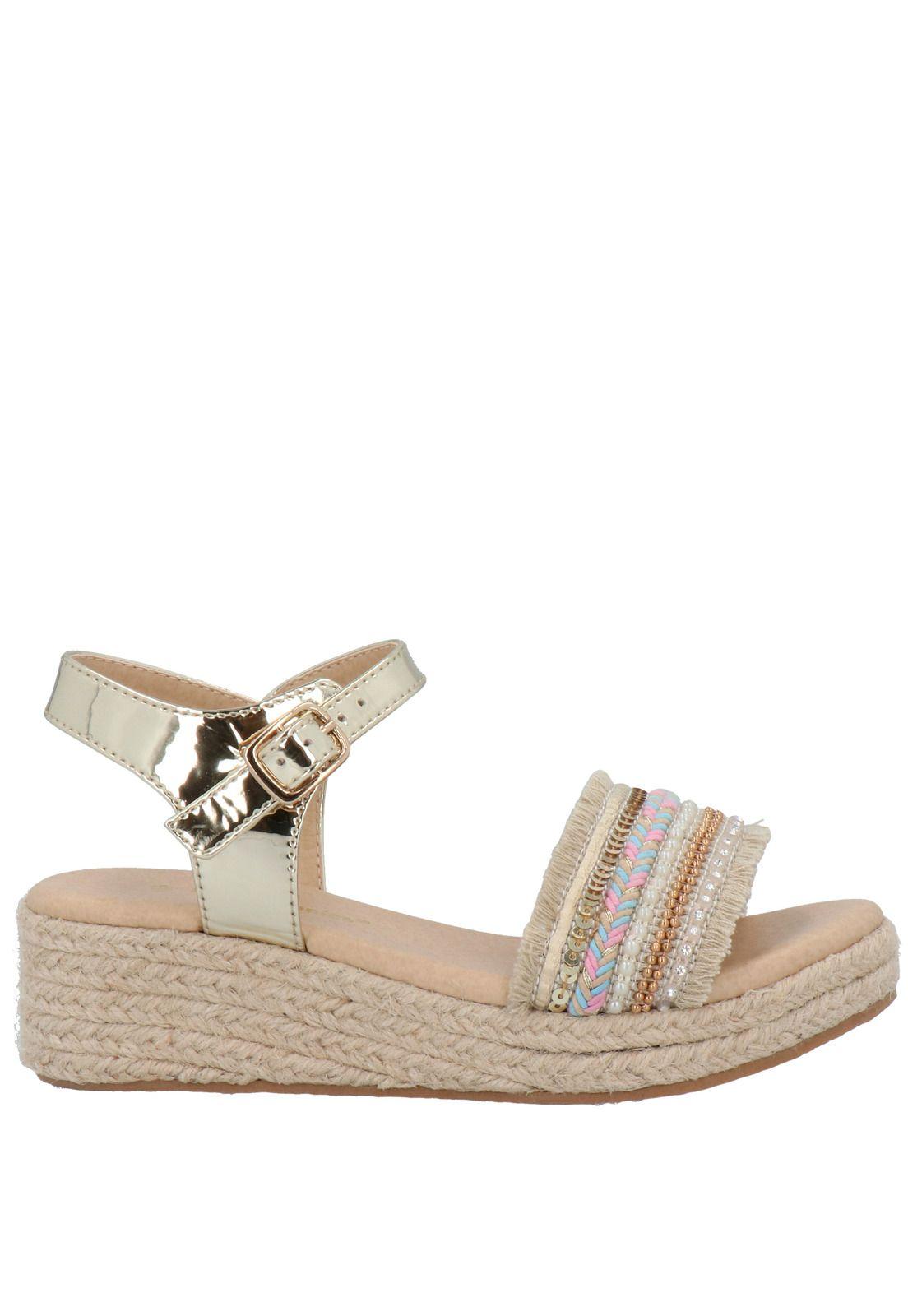Sandalia Aloha Casual Dorado-1