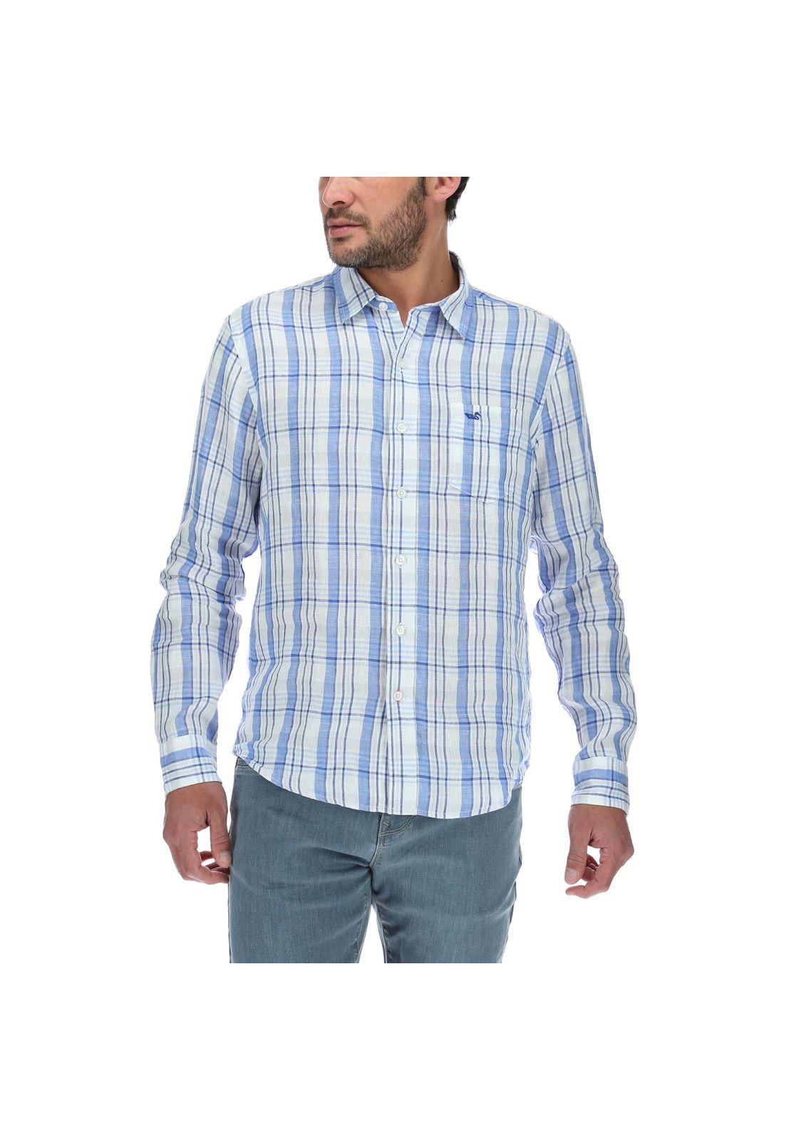 Camisa Lino Hombre Linensquare Multicolor Rockford-0