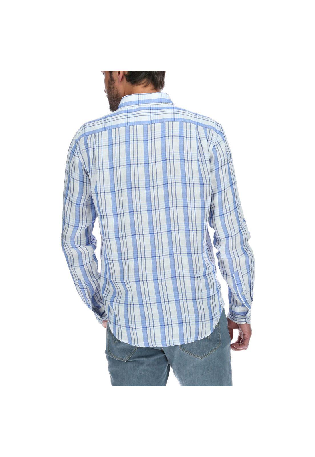 Camisa Lino Hombre Linensquare Multicolor Rockford-2