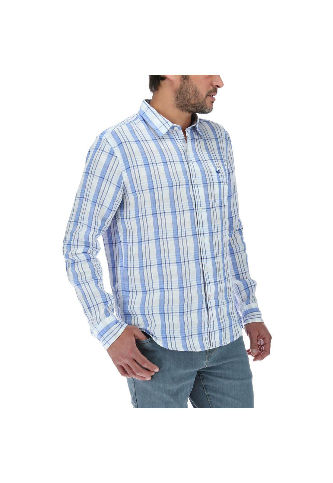 Camisa Lino Hombre Linensquare Multicolor Rockford-3