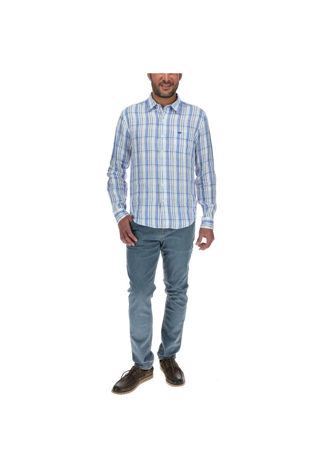 Camisa Lino Hombre Linensquare Multicolor Rockford-4