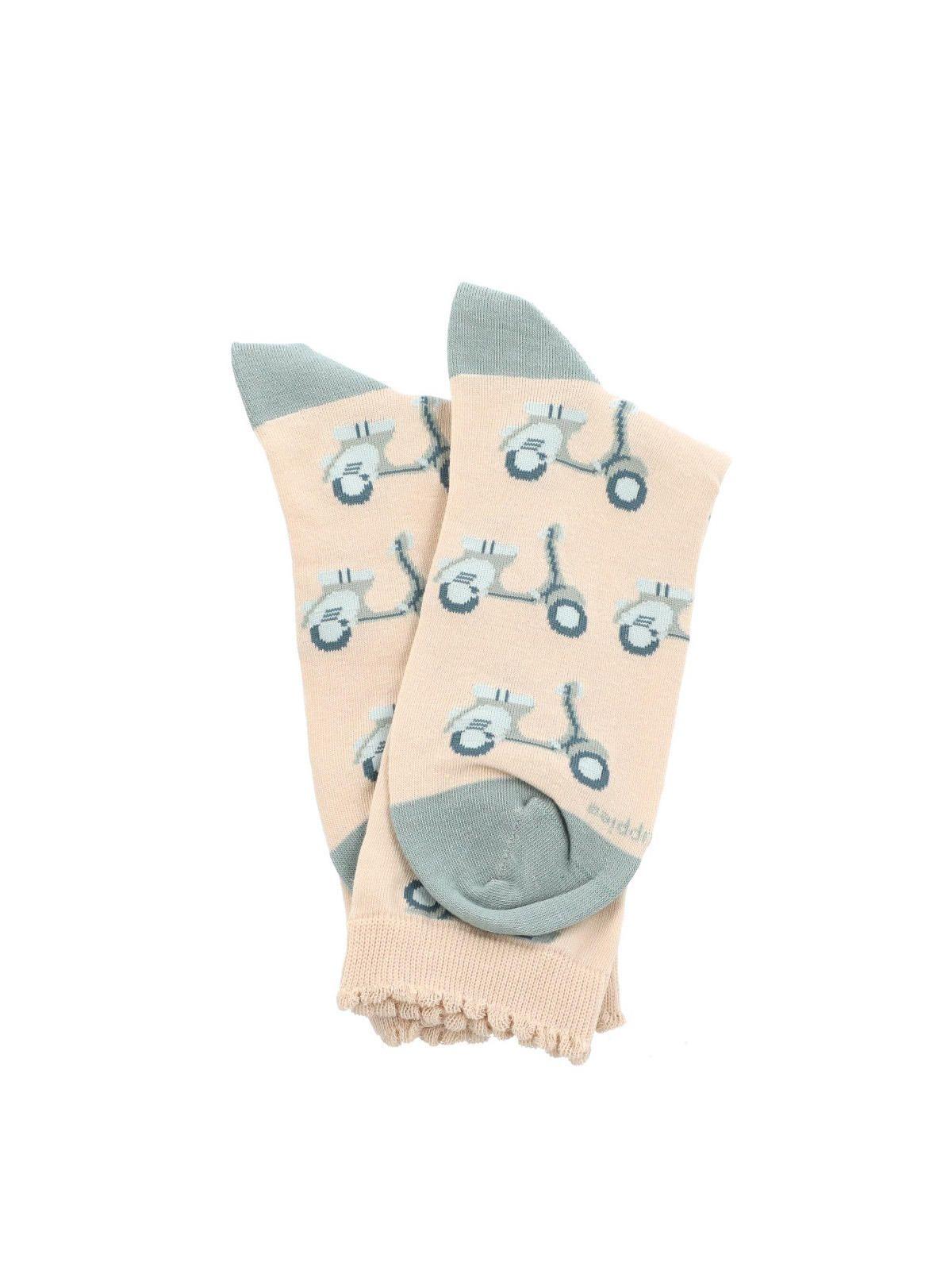 Calcetín Algodón Mujer C St Vespa Celeste-2