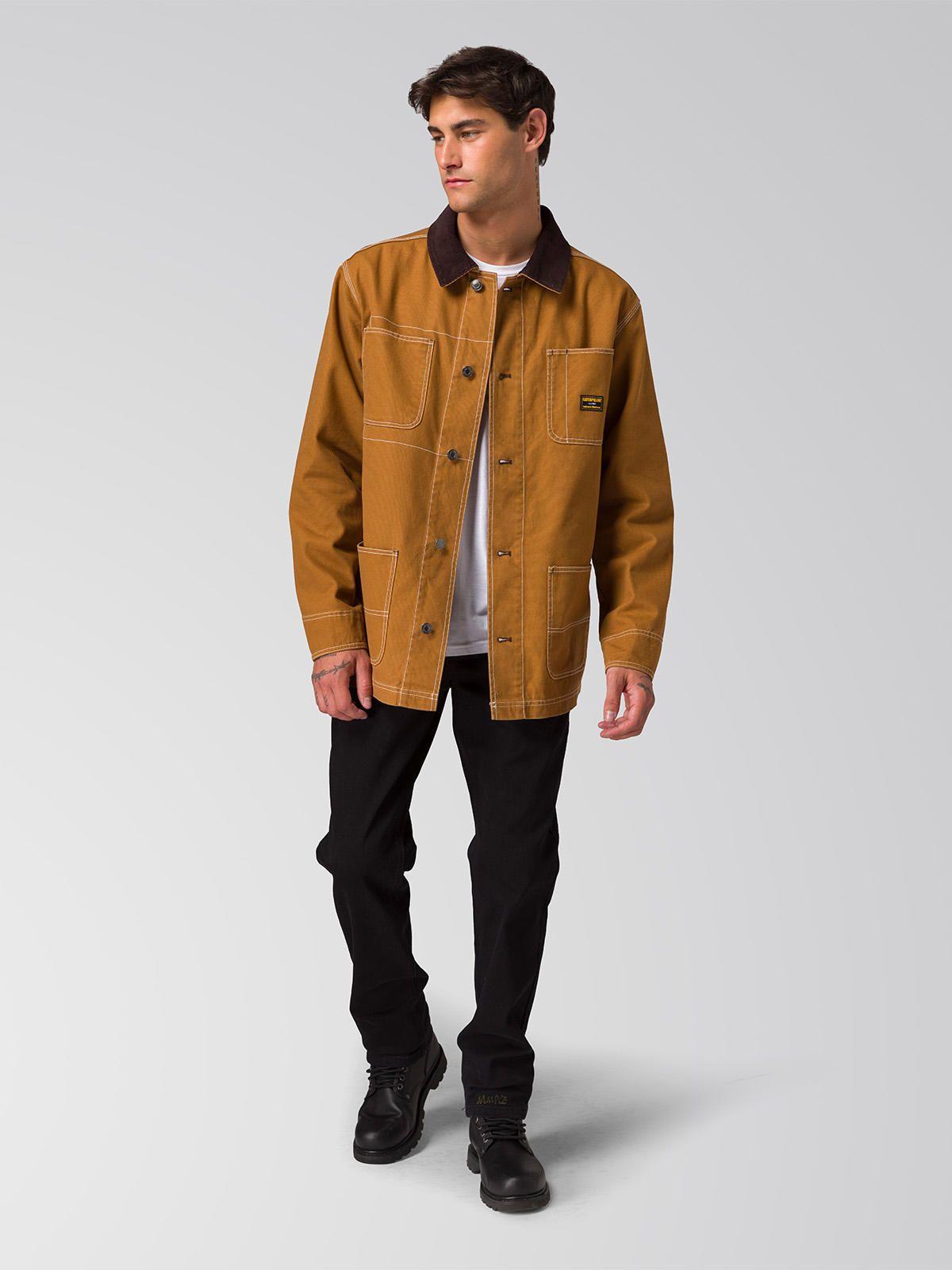 Chaqueta Hombre Canvas Chore Café-6