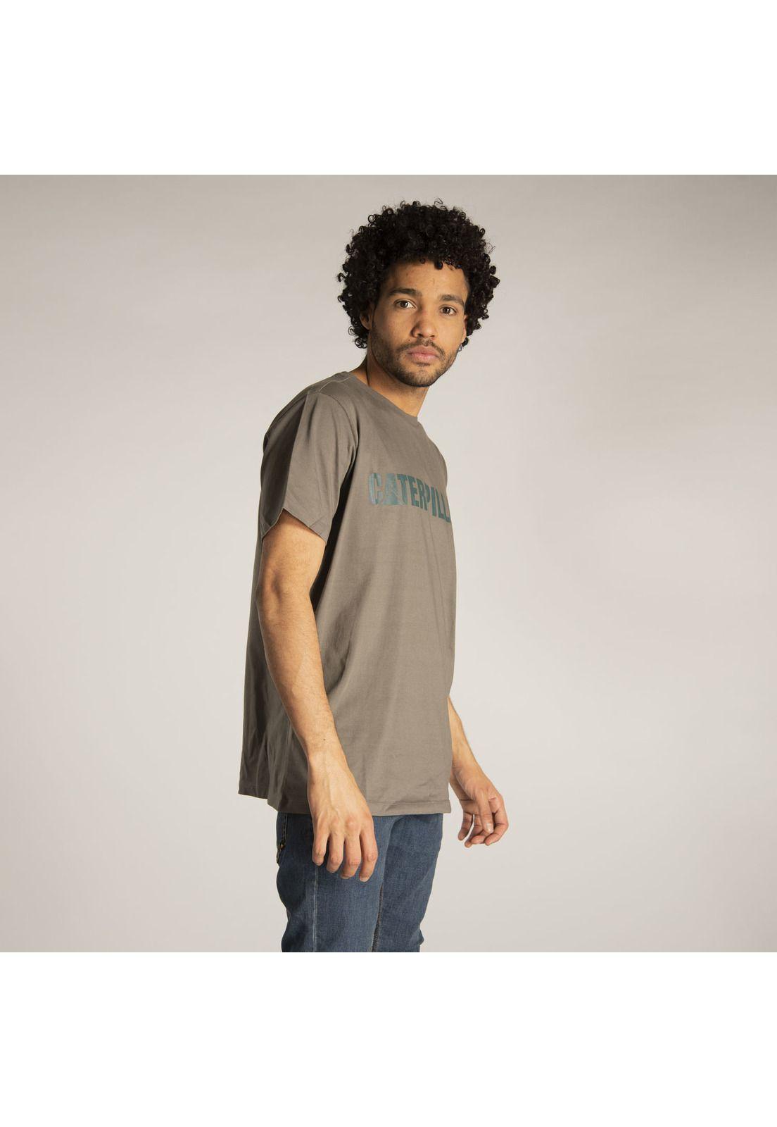 Polera M/C Hombre Caterpillar Logo Tee Gris-1