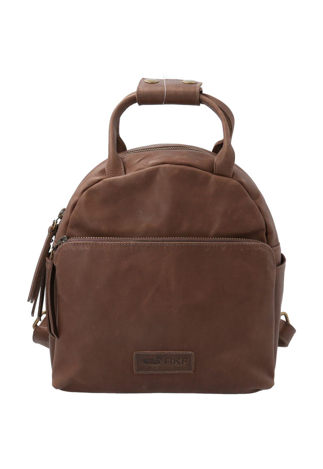 Mochila Cuero Mujer Miniback Ii Café-0