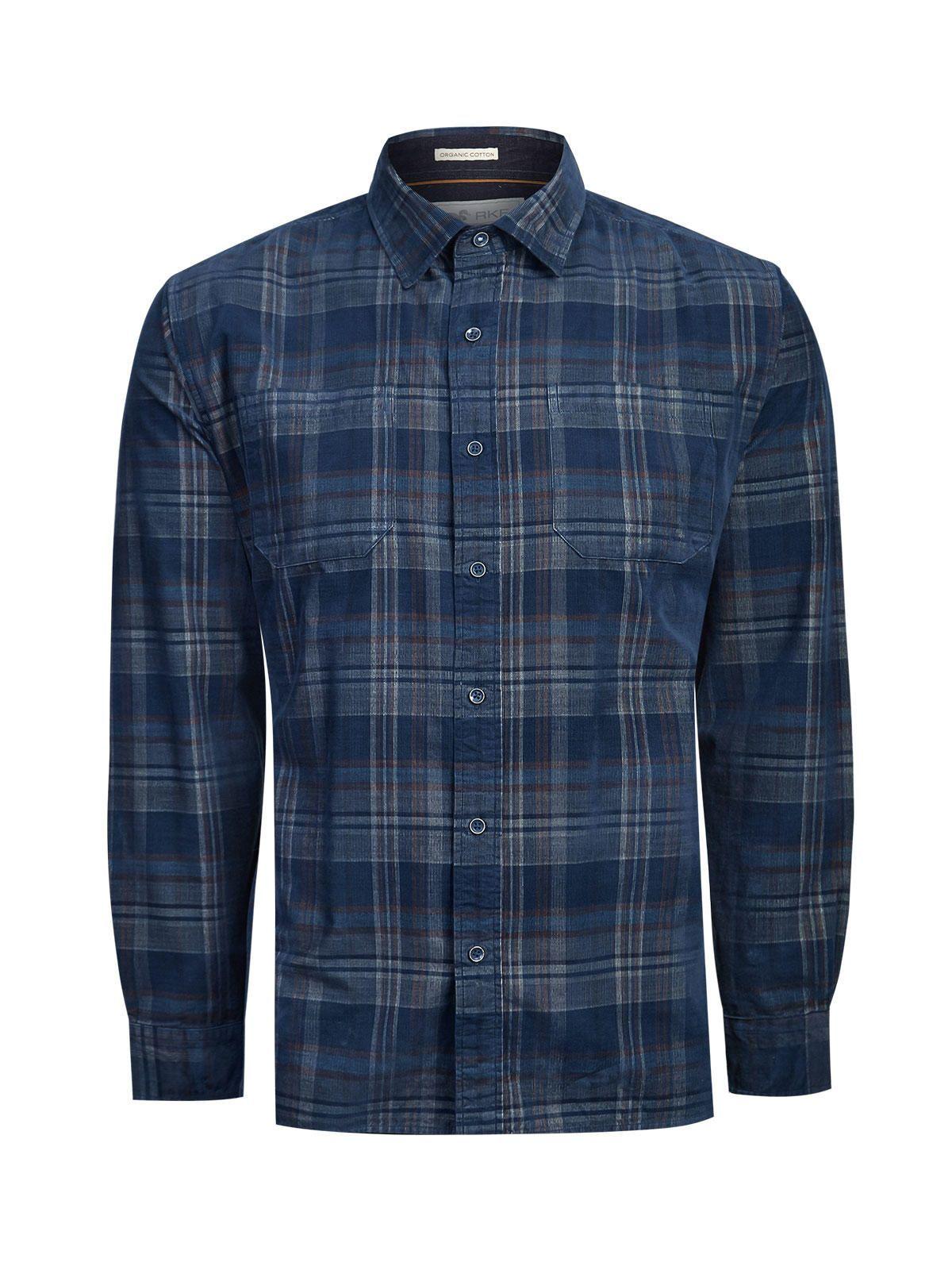 Camisa Algodón Orgánico Azul Hombre Tartancord-0