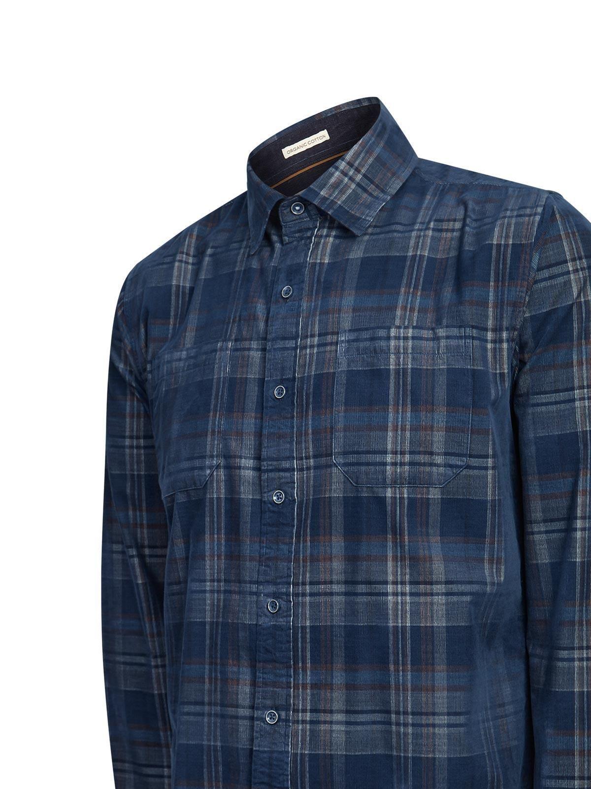 Camisa Algodón Orgánico Azul Hombre Tartancord-3