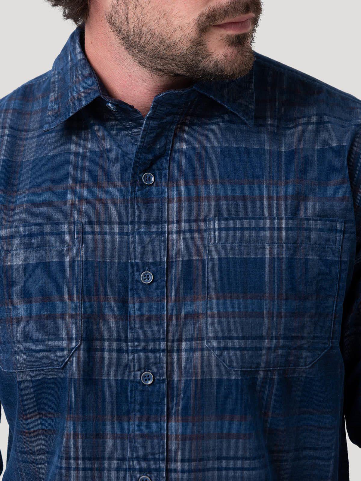 Camisa Algodón Orgánico Azul Hombre Tartancord-6