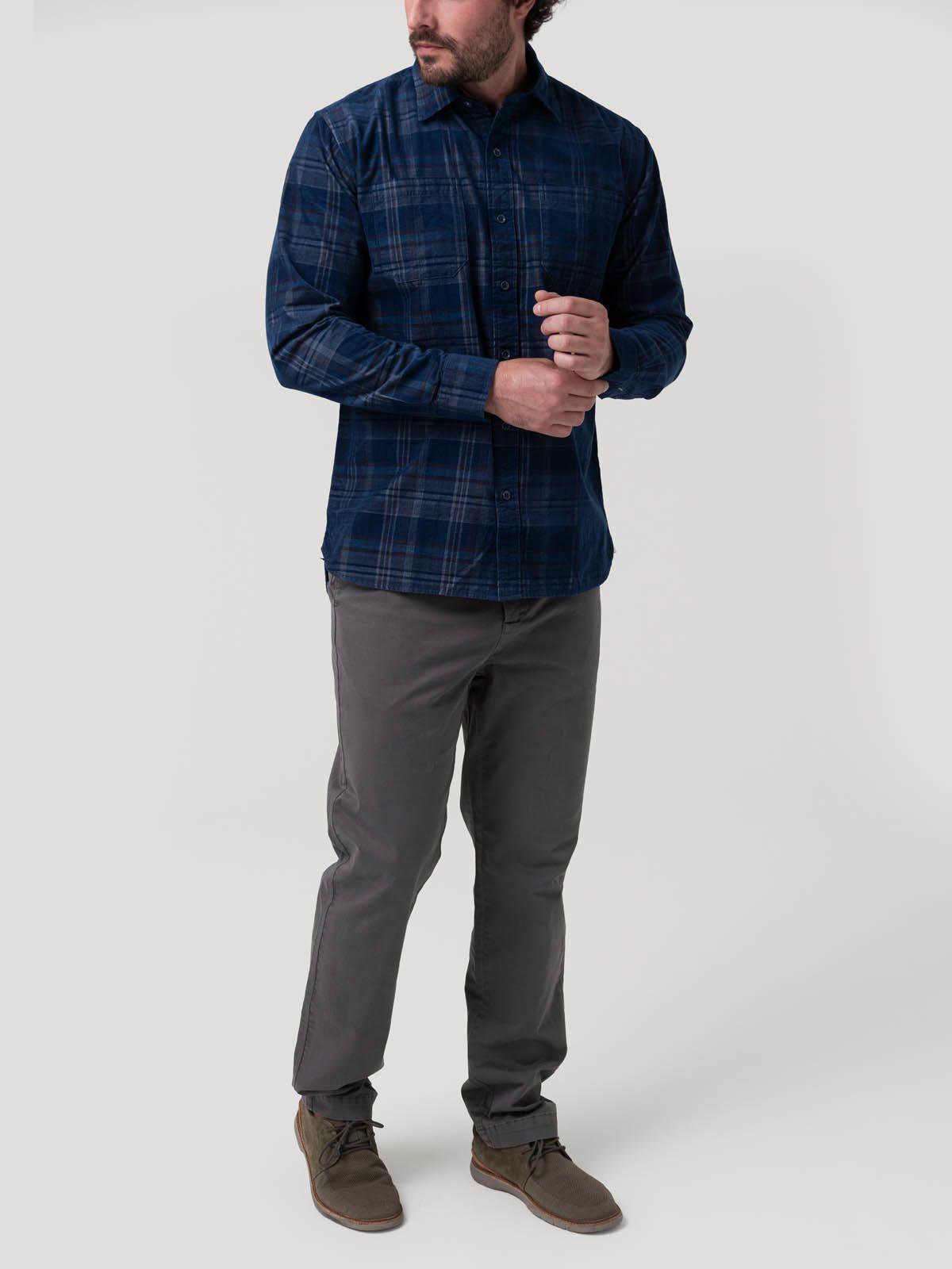 Camisa Algodón Orgánico Azul Hombre Tartancord-7