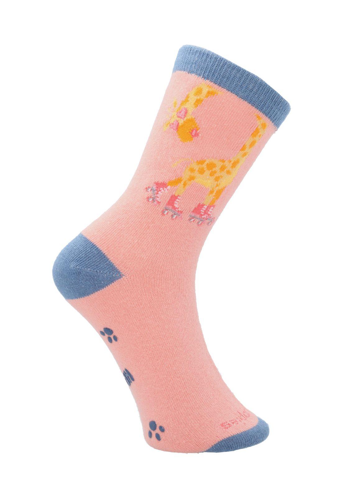 Calcetin Algodón Niña Fun Giraffe Rosado-0