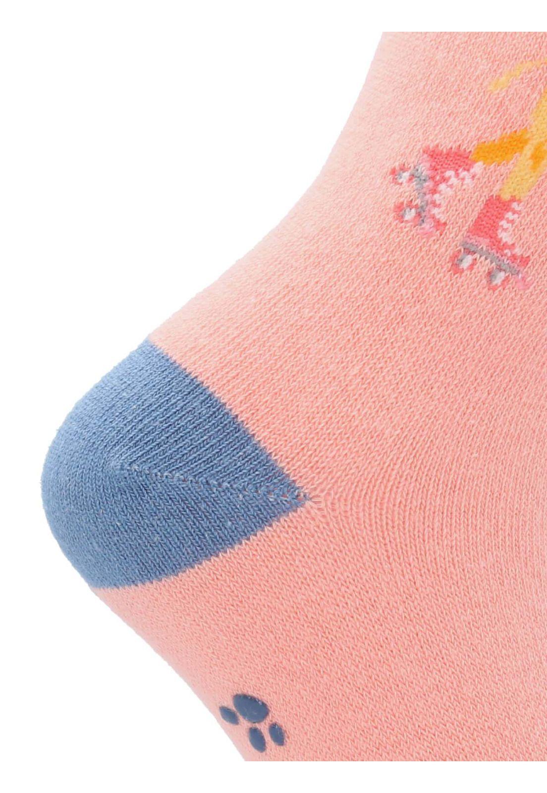 Calcetin Algodón Niña Fun Giraffe Rosado-1