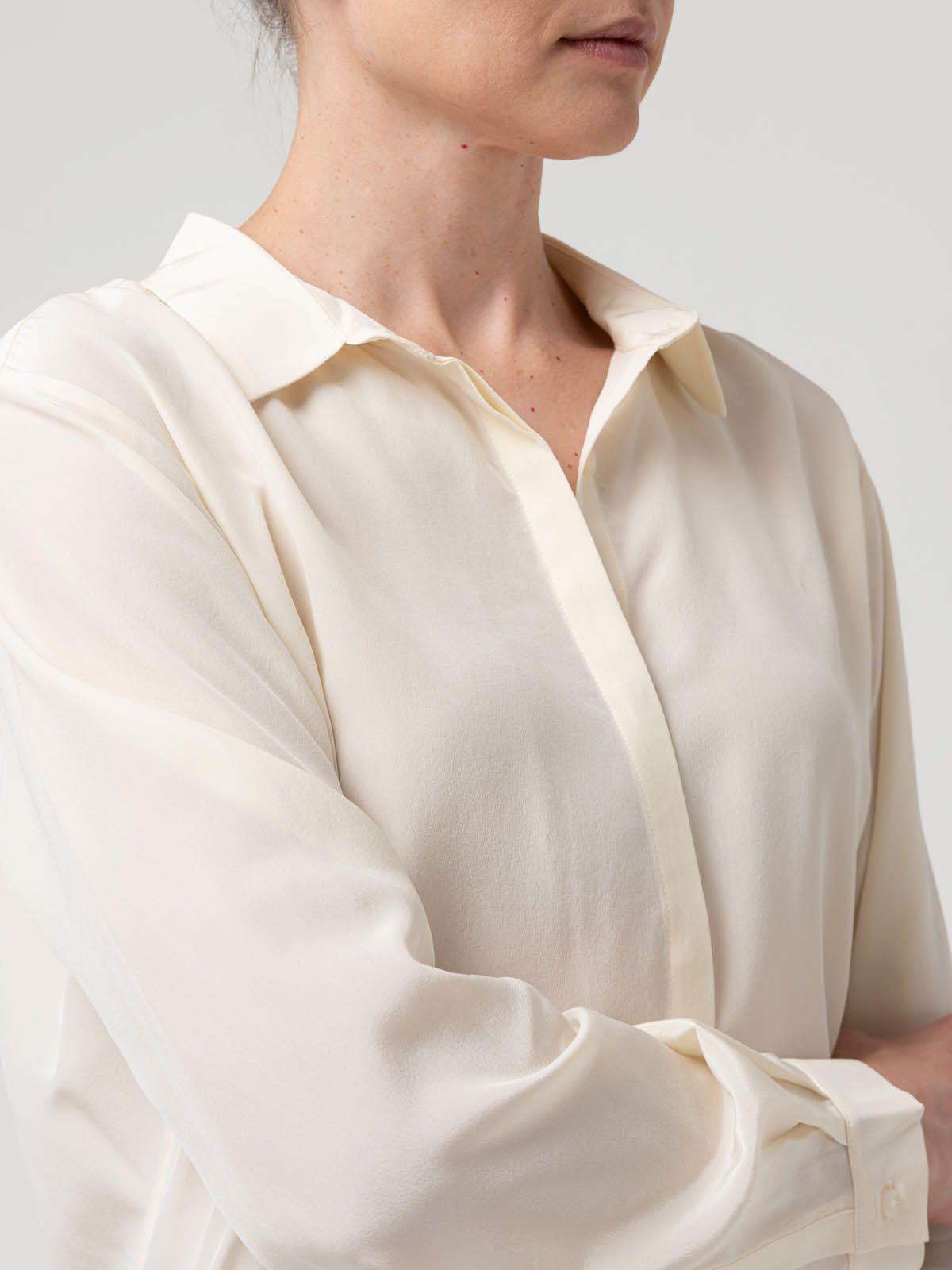 Blusa Seda Mujer Rose Blanco-6