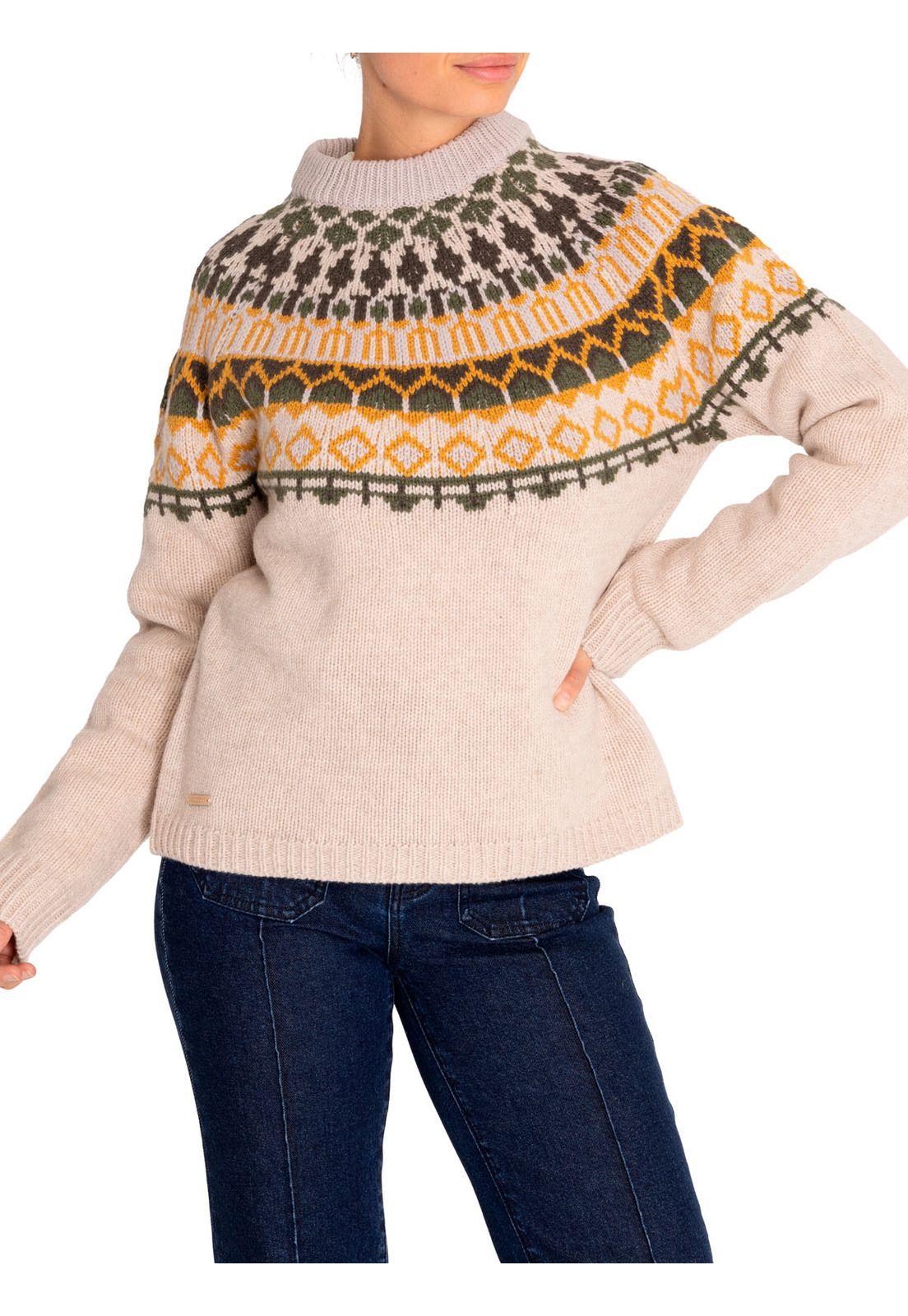 Sweater Lana Mujer Foggia Beige/Crudo-4