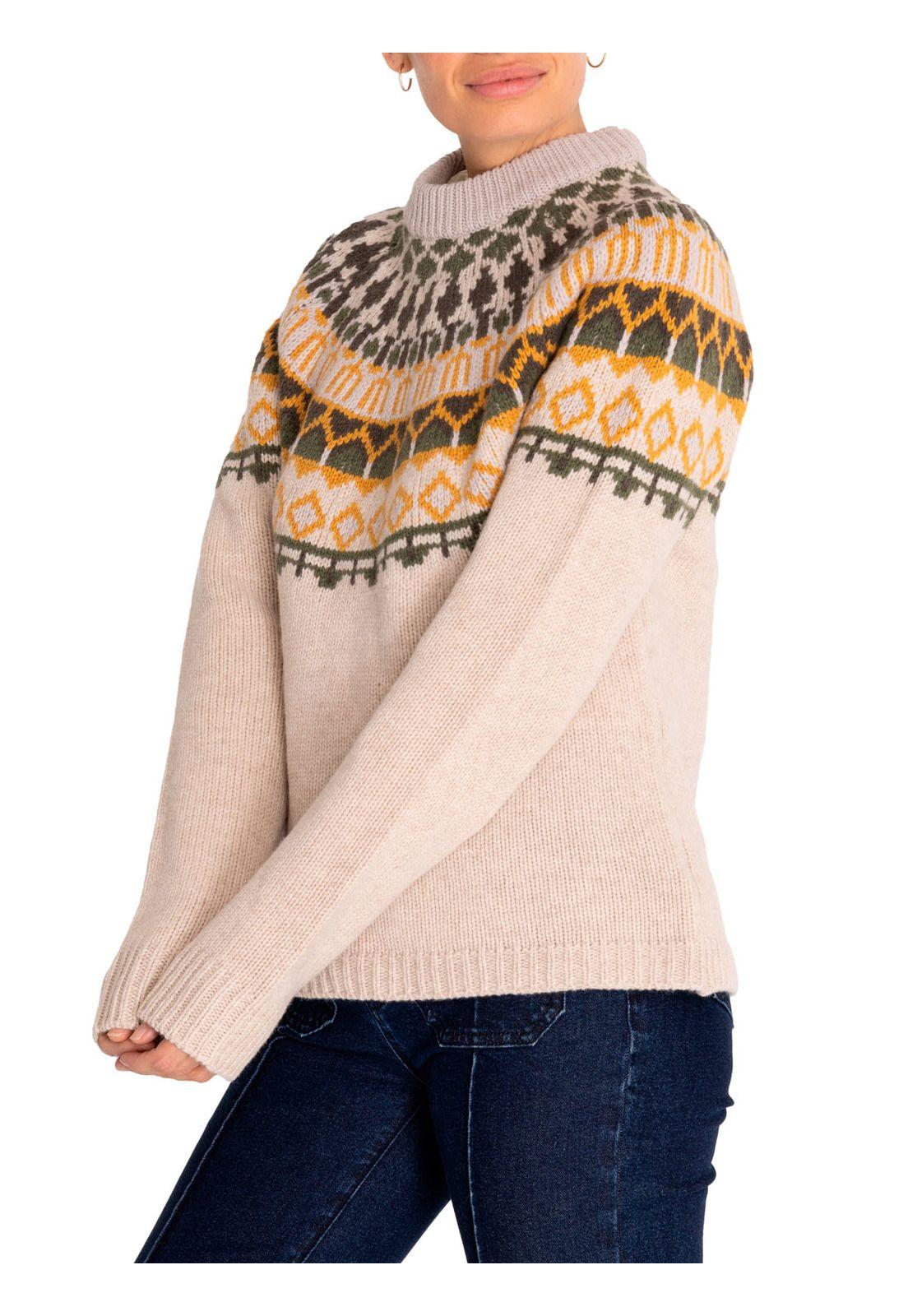 Sweater Lana Mujer Foggia Beige/Crudo-5