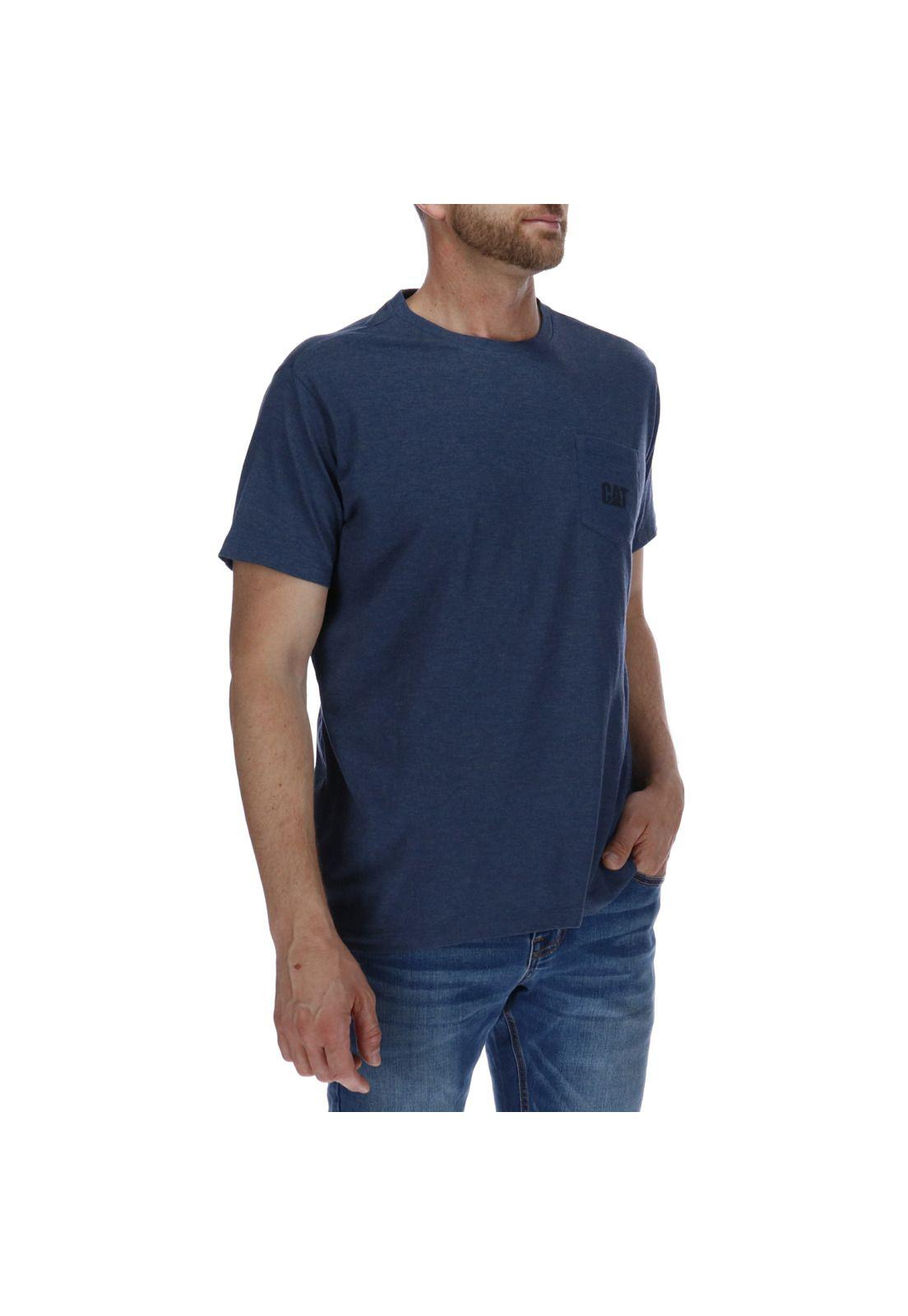 Polera Hombre Traditional Pocket Azul-3