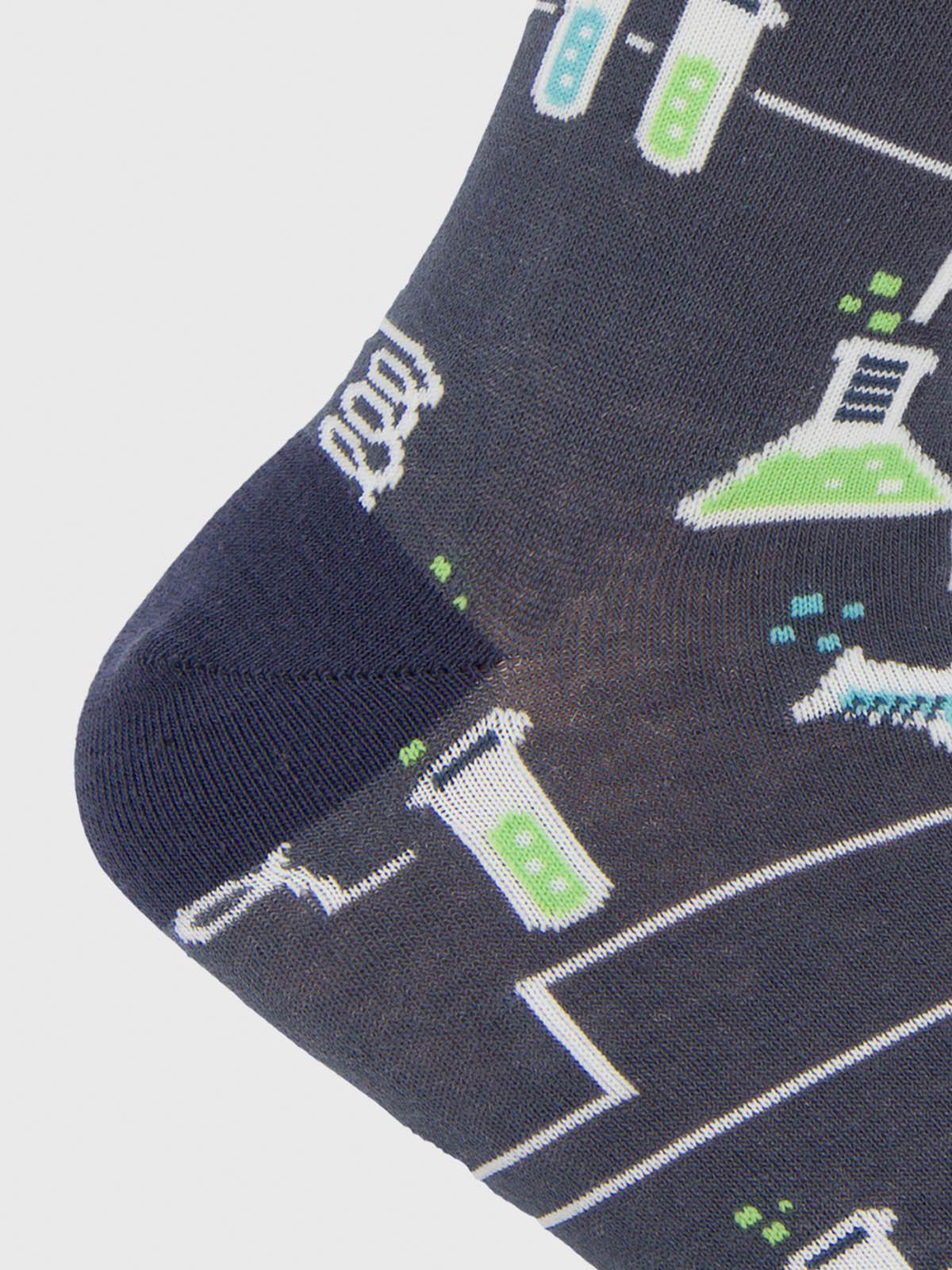 Calcetin Algodón Hombre C Chemical Azul-2