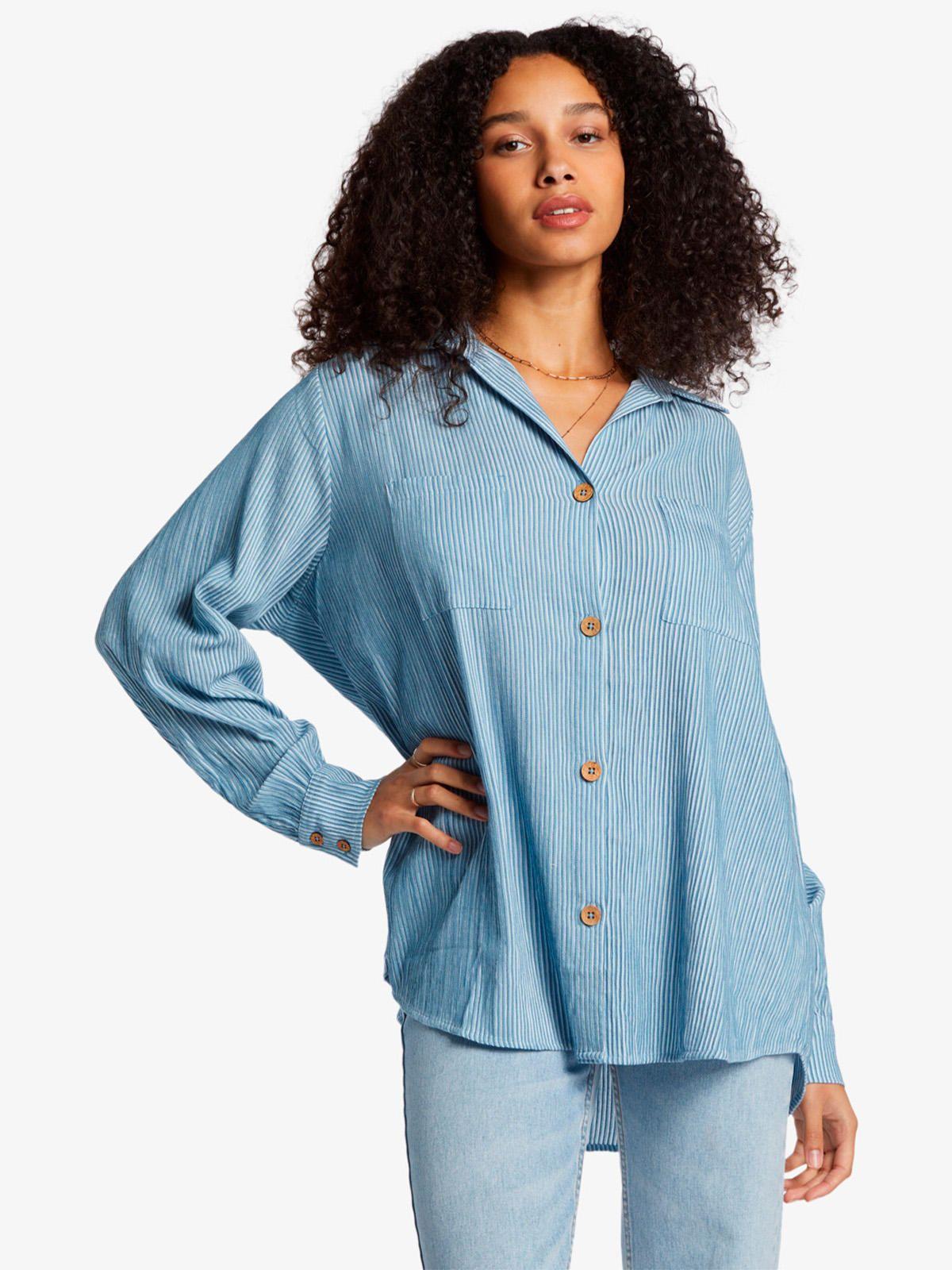 Blusa Manga Larga Mujer Swell Celeste-0