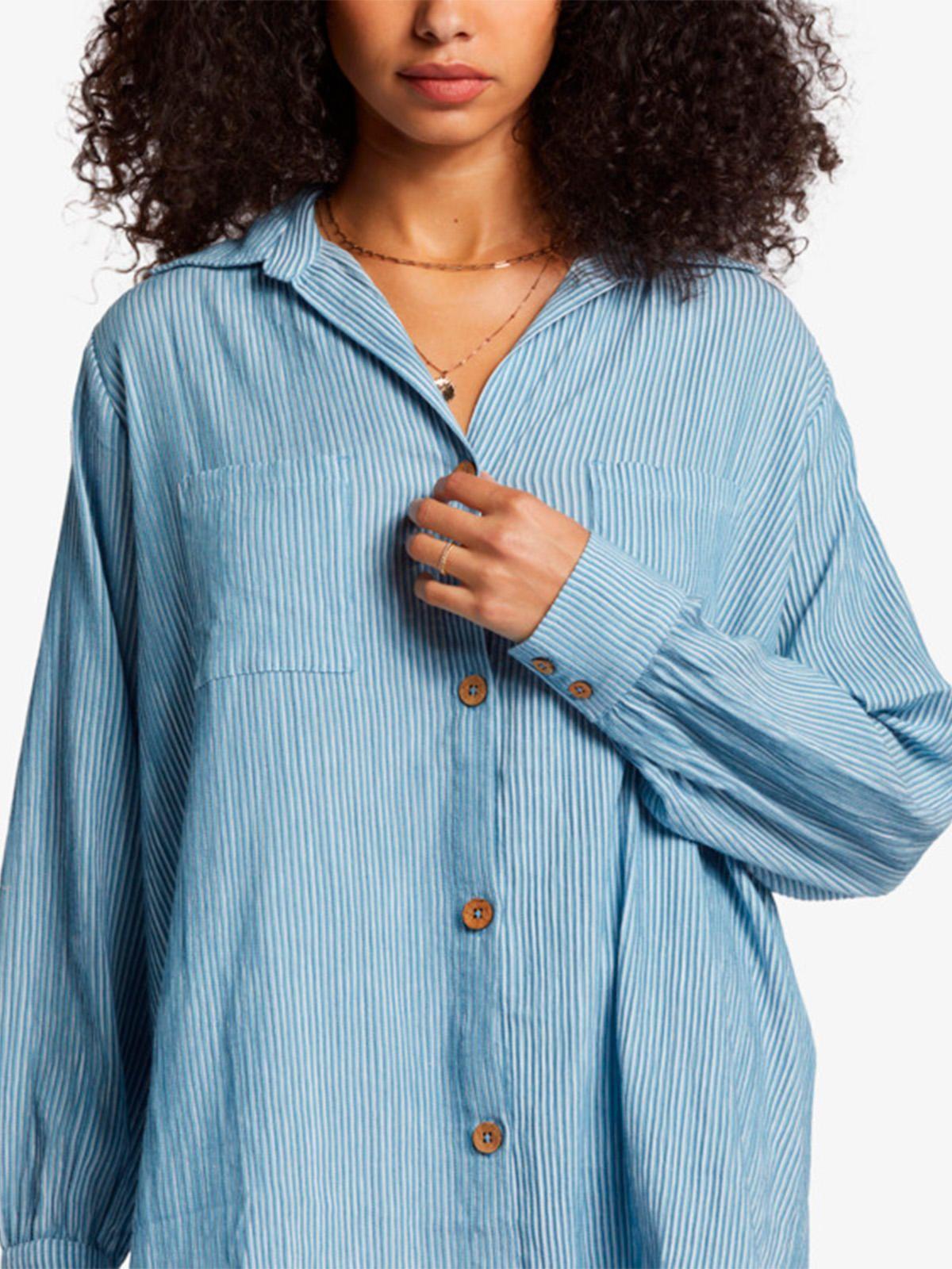 Blusa Manga Larga Mujer Swell Celeste-4