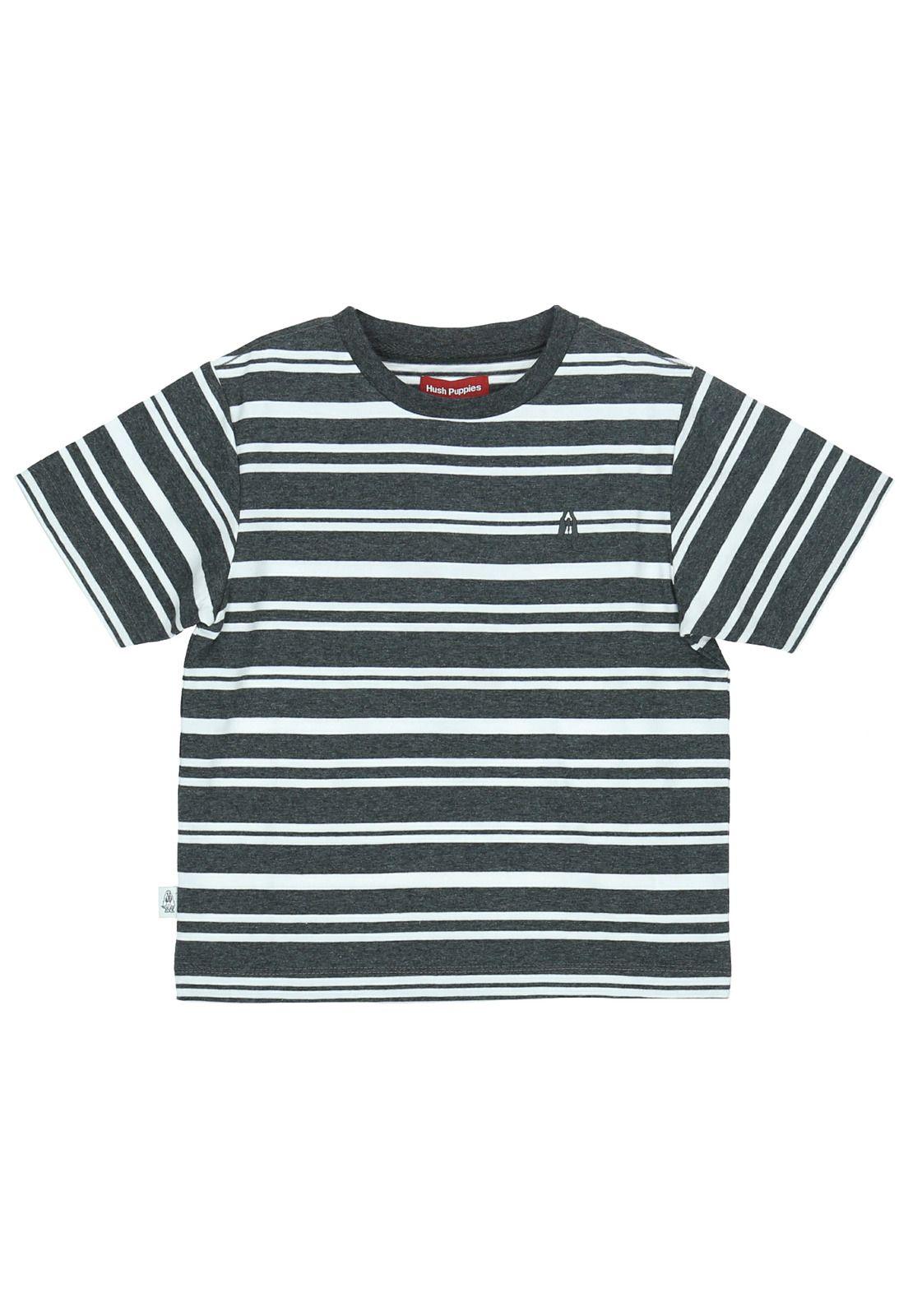 Polera M/C Niño Stripes Gris Oscuro-0