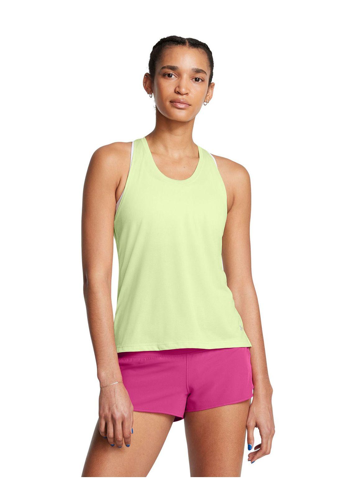 Polera sin mangas Launch para mujer Verde-3