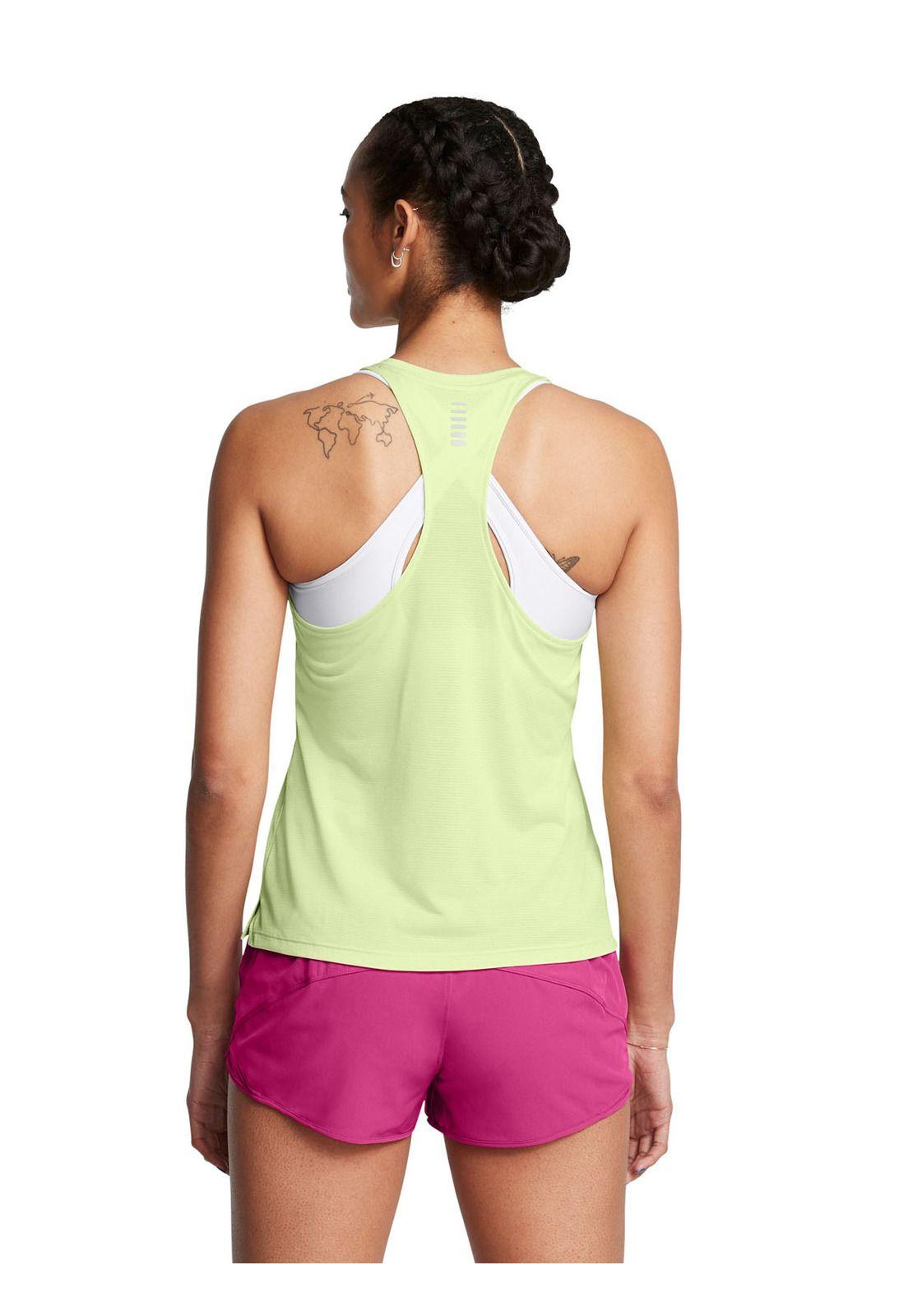 Polera sin mangas Launch para mujer Verde-4