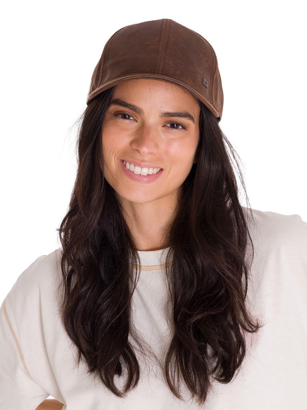 Jockey Faux Leather Hat Unisex Café-4