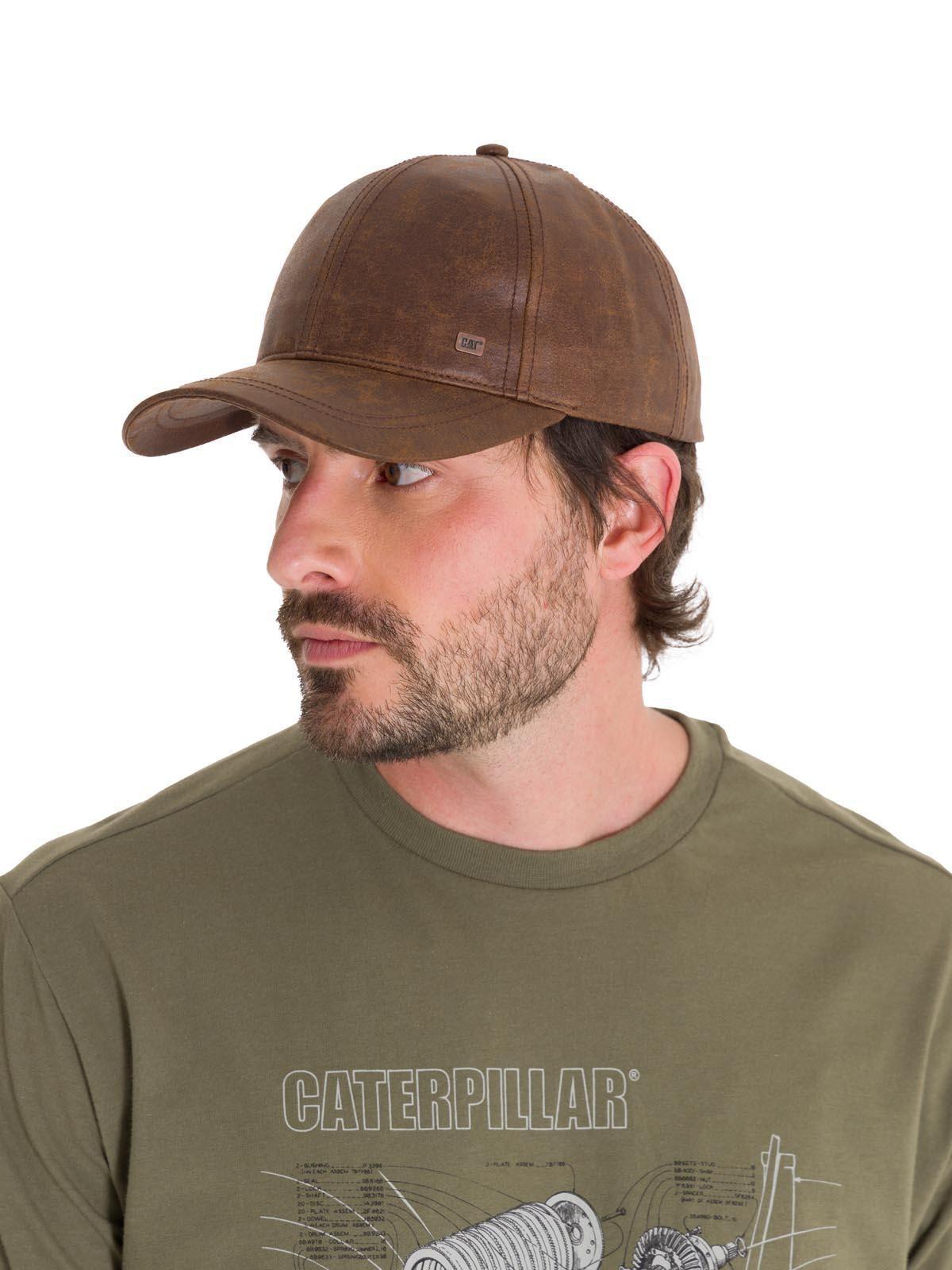 Jockey Faux Leather Hat Unisex Café-1