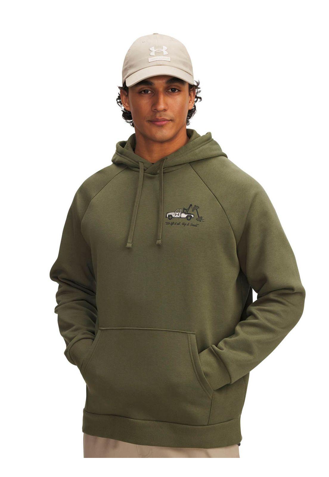 Polerón Lifestyle hombre Rival HBR Logo verde -0