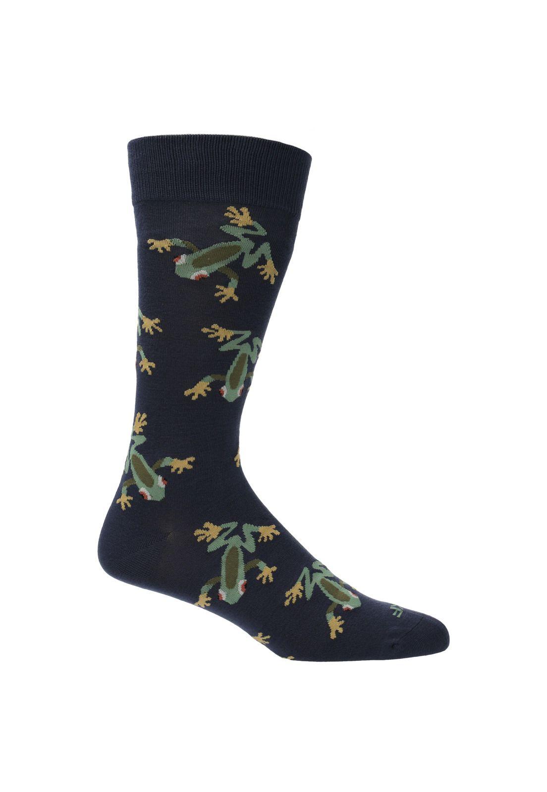 Calcetin Casual Rfv23H Frog Azul Hombre-0