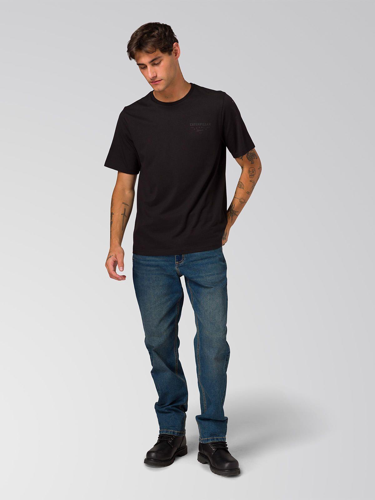 Polera Manga Corta Hombre Heritage Peoria Negro-0