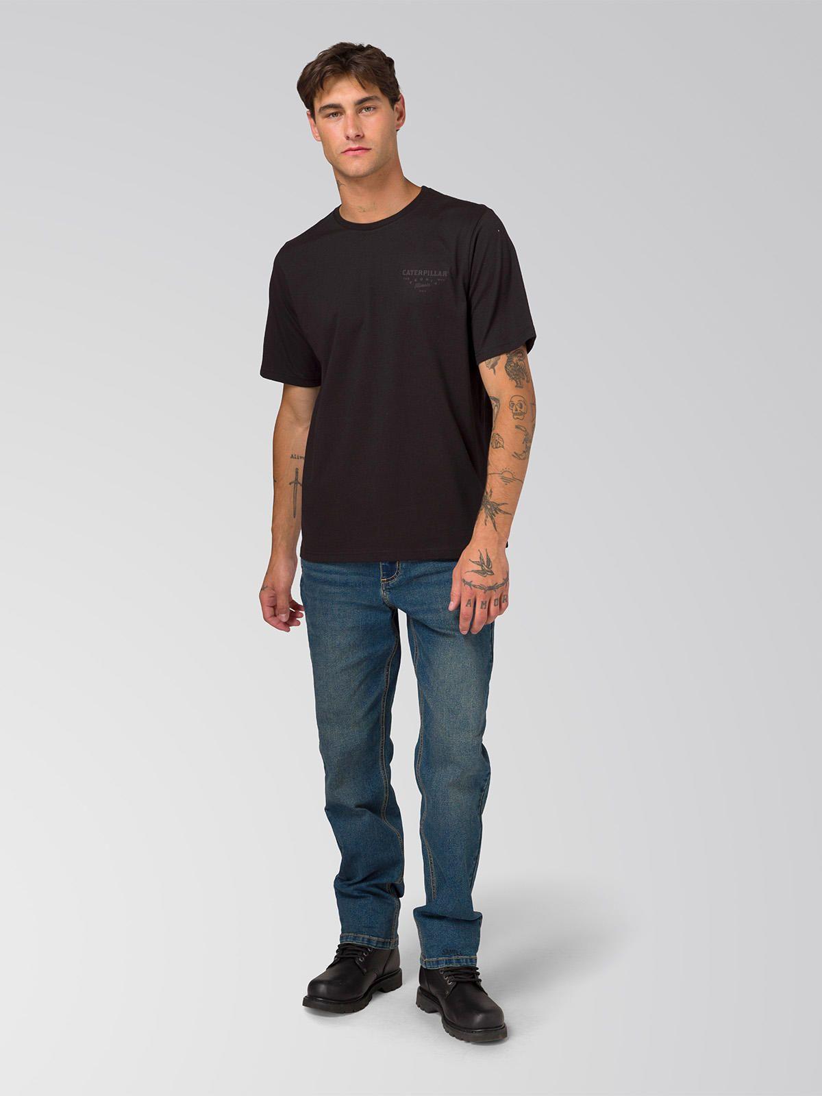 Polera Manga Corta Hombre Heritage Peoria Negro-6