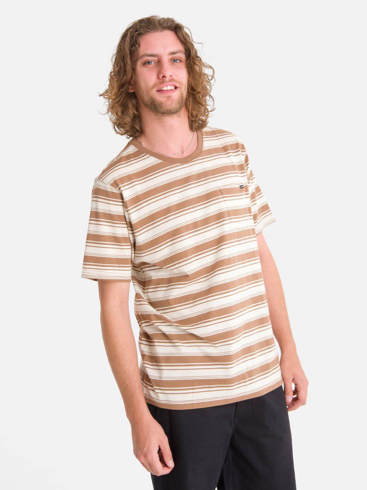 Polera m/c Hombre Stripe Café-0