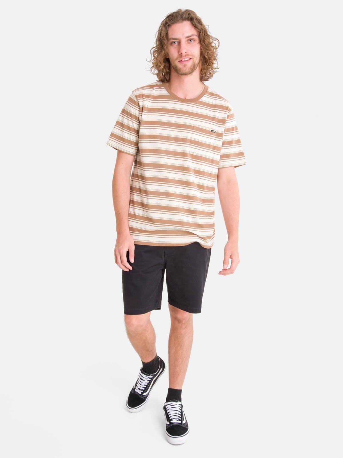 Polera m/c Hombre Stripe Café-3